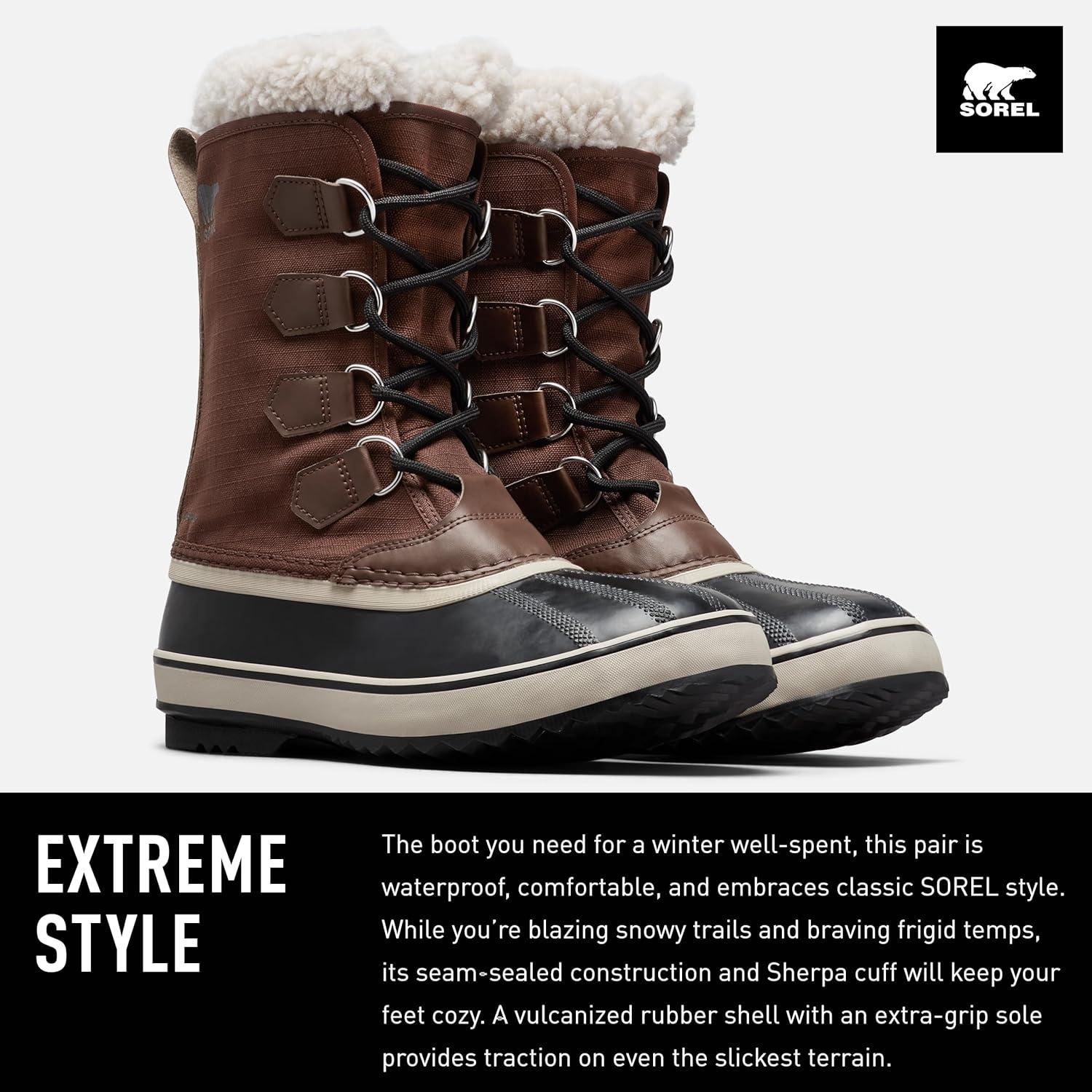 imageSOREL Mens 1964 Pac Nylon Snow Boot for WinterBrown Tobacco X Black