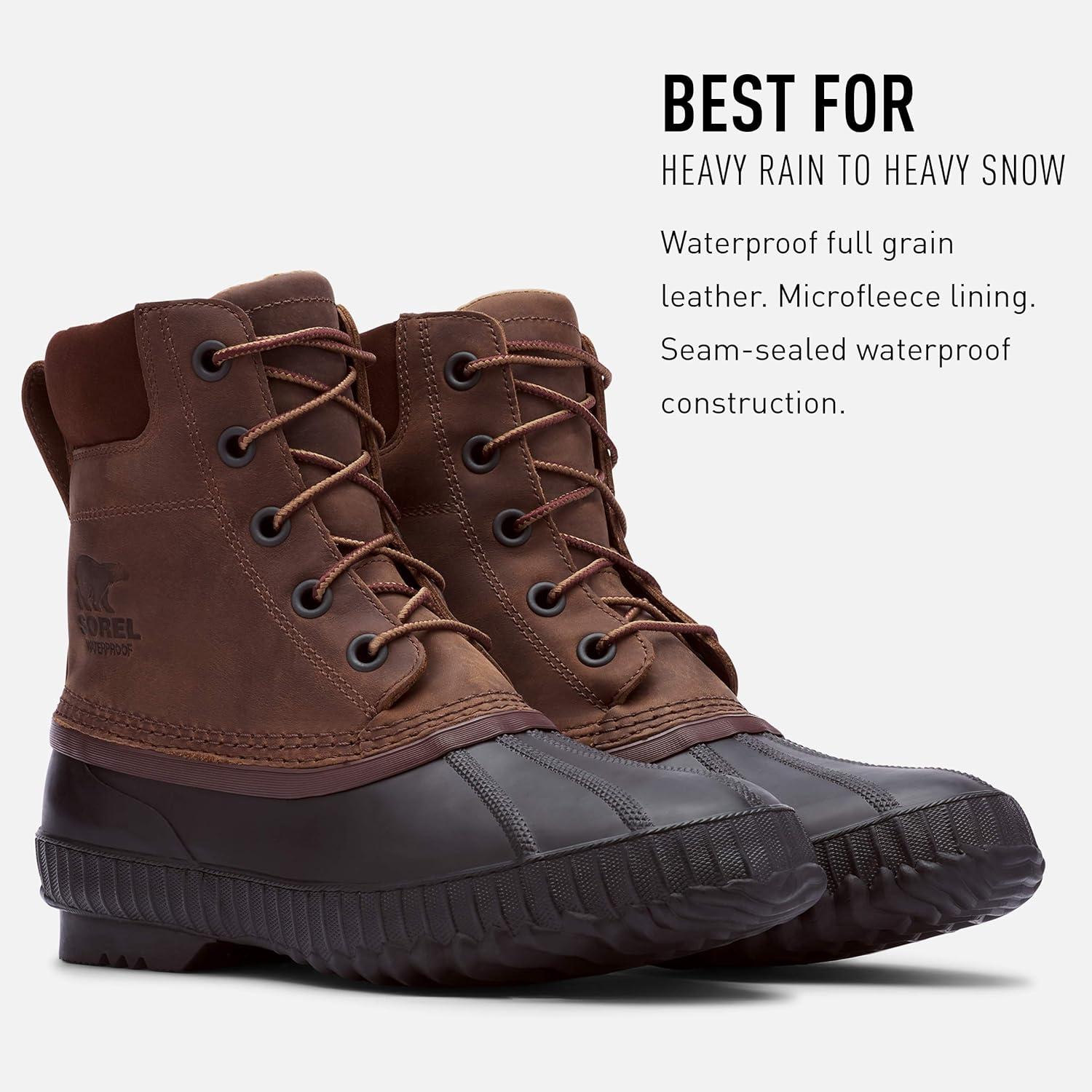 imageSOREL Mens Cheyanne II Waterproof Insulated Winter BootTobacco Black