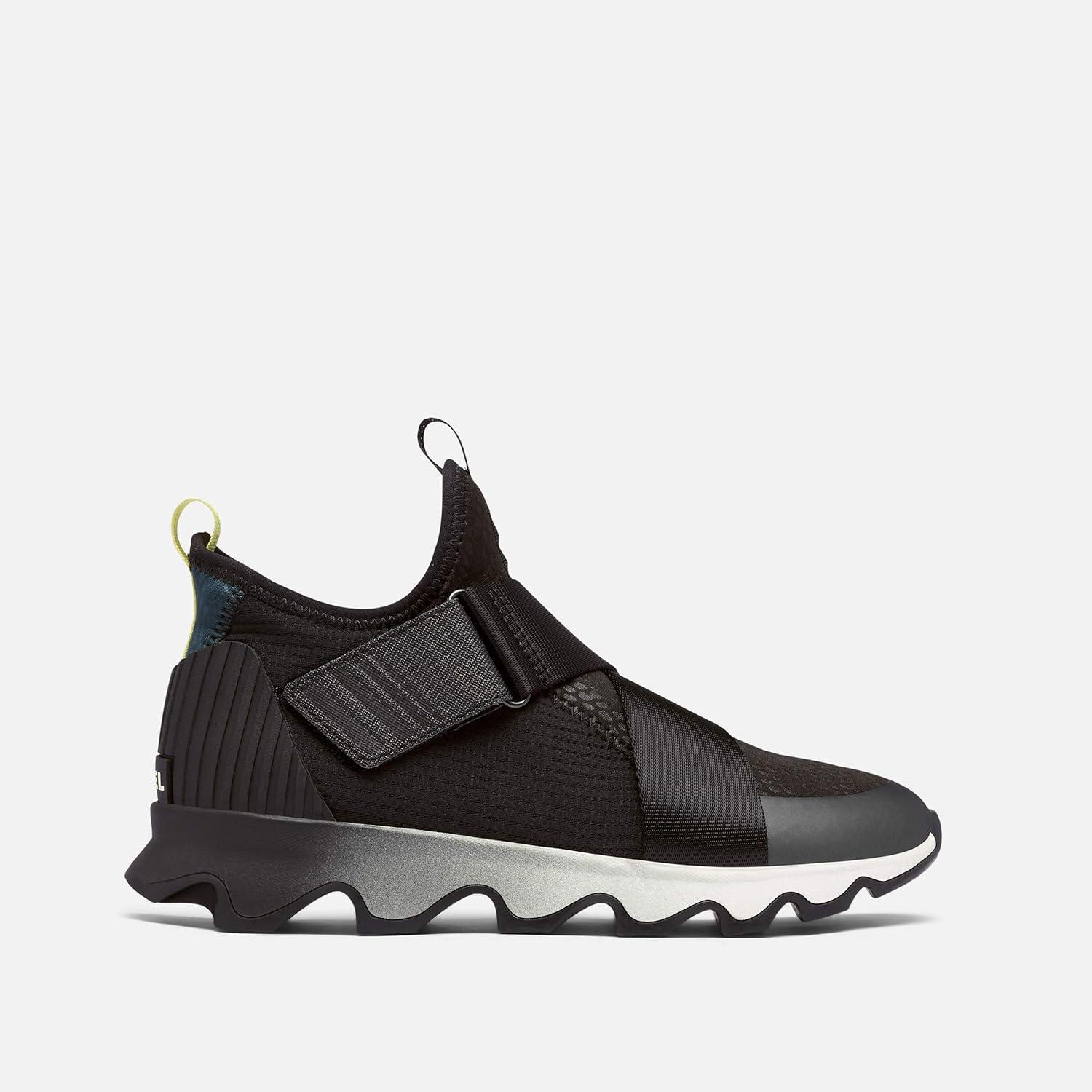 imageSOREL Womens Kinetic Sneak Knit Sneaker with Scalloped Sole and Stretch StrapsBlack