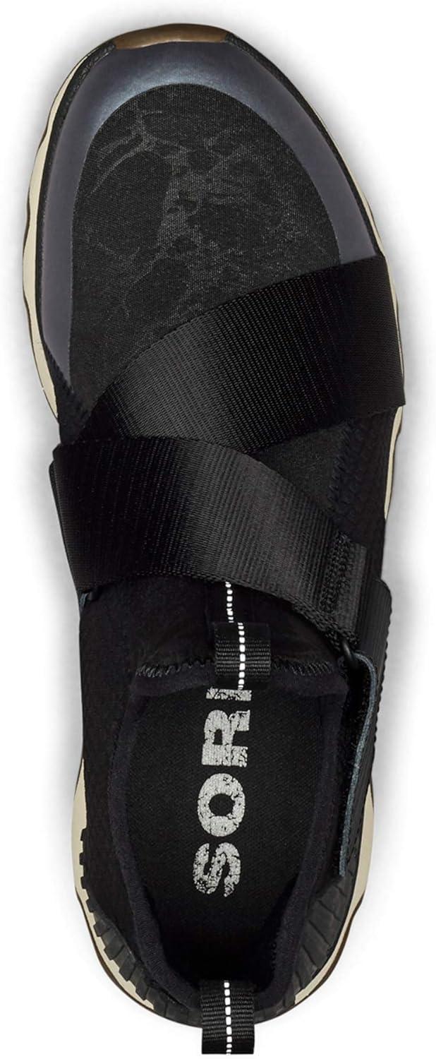 imageSOREL Womens Kinetic Sneak Knit Sneaker with Scalloped Sole and Stretch StrapsBlackWhite