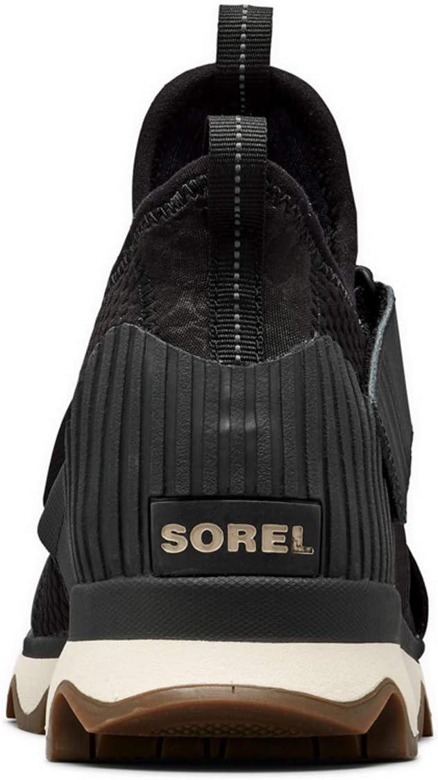 imageSOREL Womens Kinetic Sneak Knit Sneaker with Scalloped Sole and Stretch StrapsBlackWhite