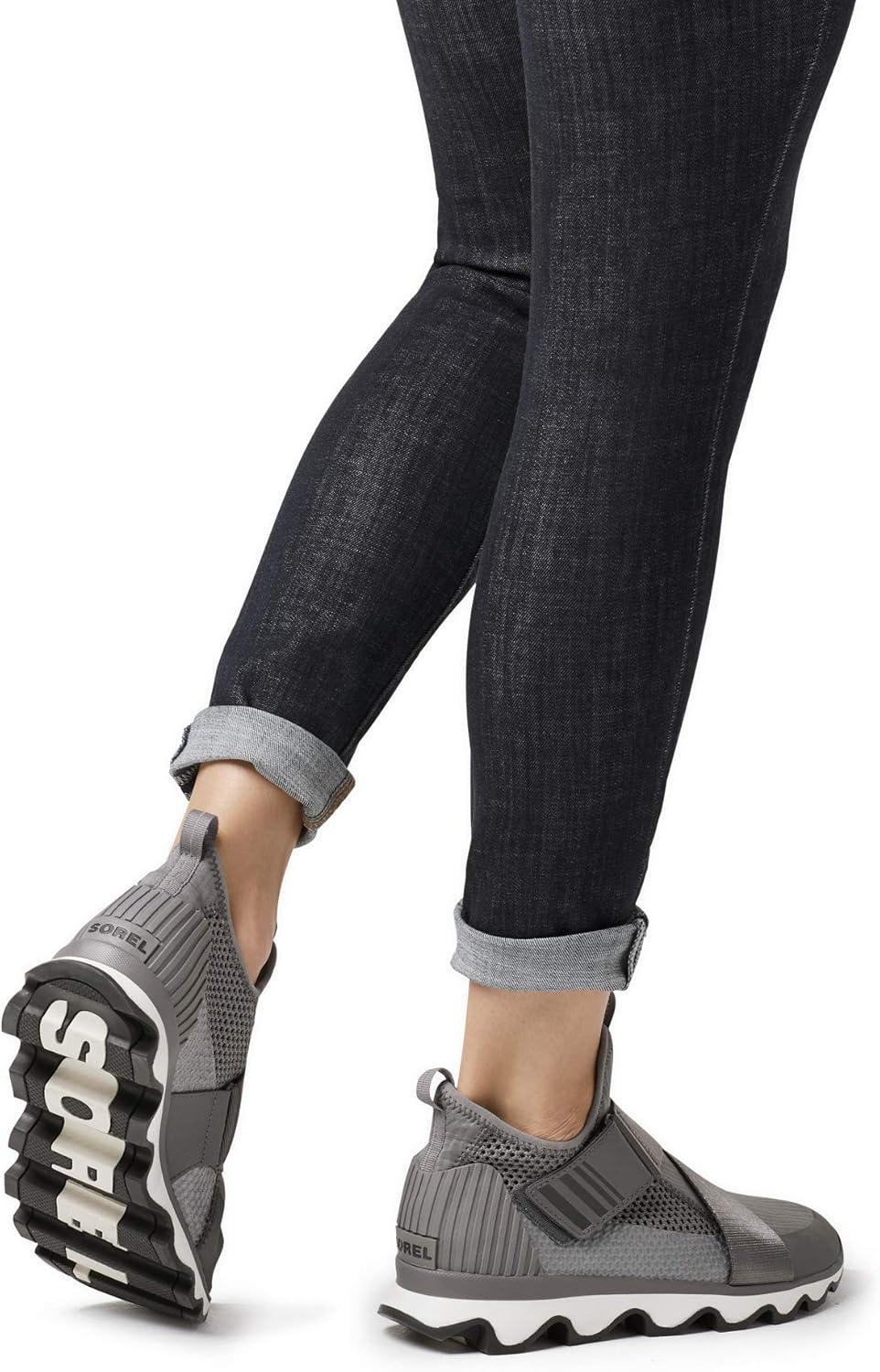 imageSOREL Womens Kinetic Sneak Knit Sneaker with Scalloped Sole and Stretch StrapsGrey Quarry