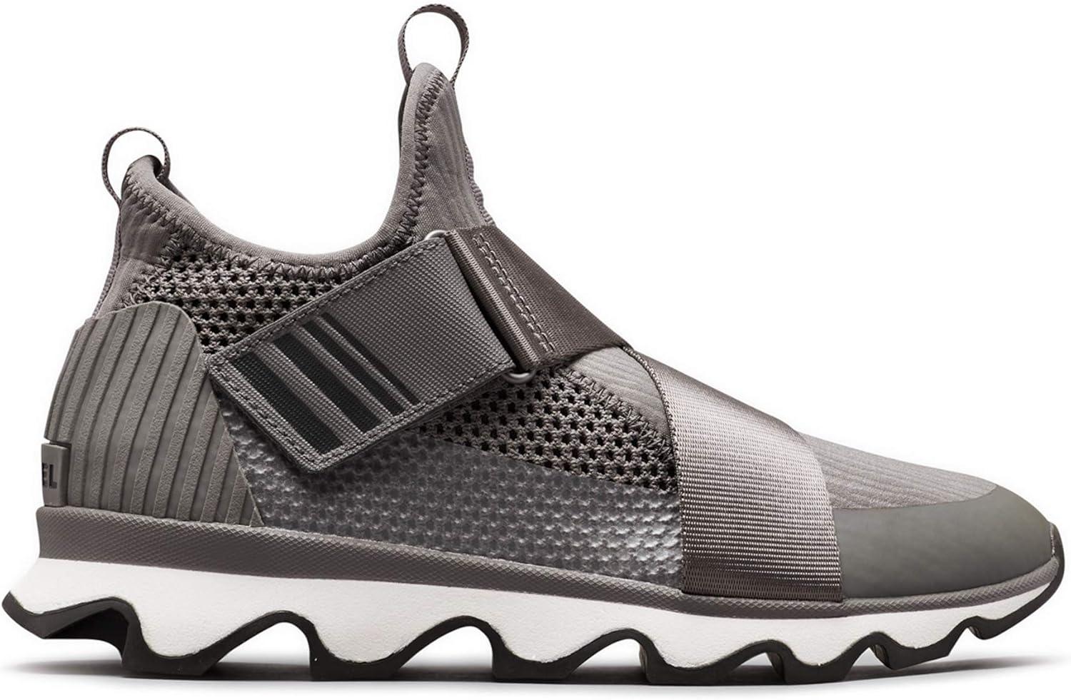 imageSOREL Womens Kinetic Sneak Knit Sneaker with Scalloped Sole and Stretch StrapsGrey Quarry