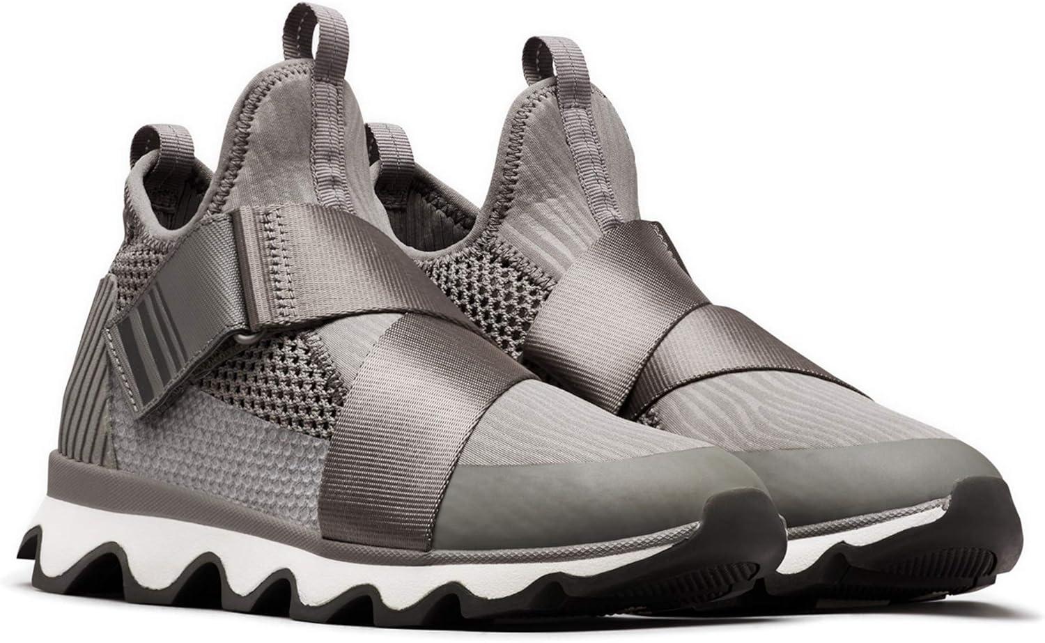 imageSOREL Womens Kinetic Sneak Knit Sneaker with Scalloped Sole and Stretch StrapsGrey Quarry