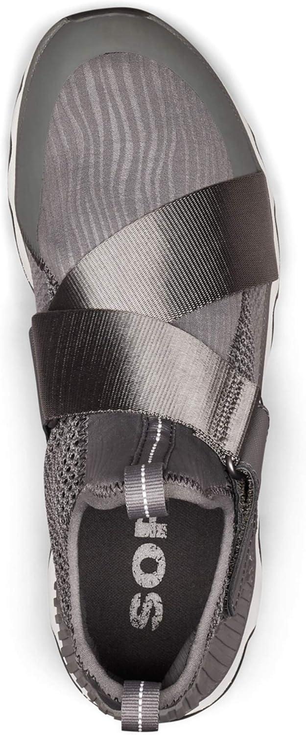 imageSOREL Womens Kinetic Sneak Knit Sneaker with Scalloped Sole and Stretch StrapsGrey Quarry