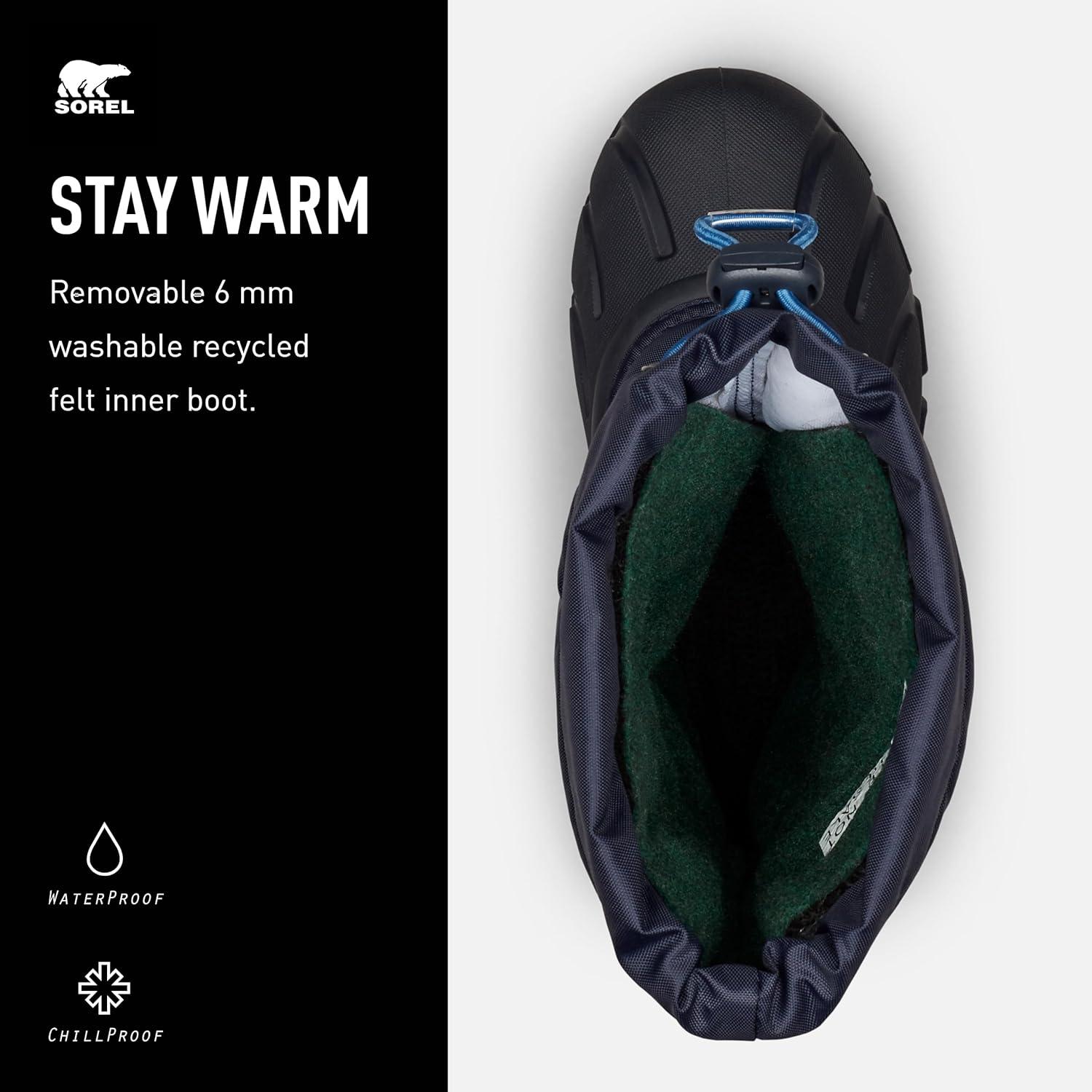 imageSOREL Youth Flurry Winter Snow Boots for KidsCollegiate NavyAtmosphere