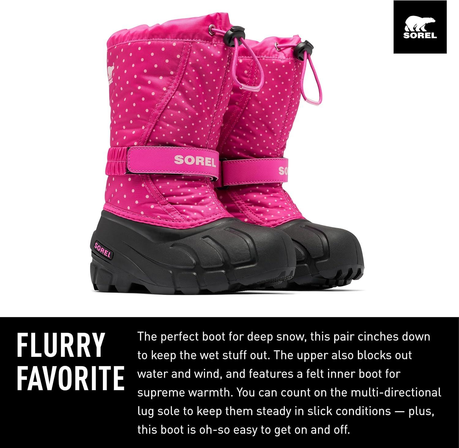 imageSOREL Childrens Flurry BootFuchsia FizzBlack