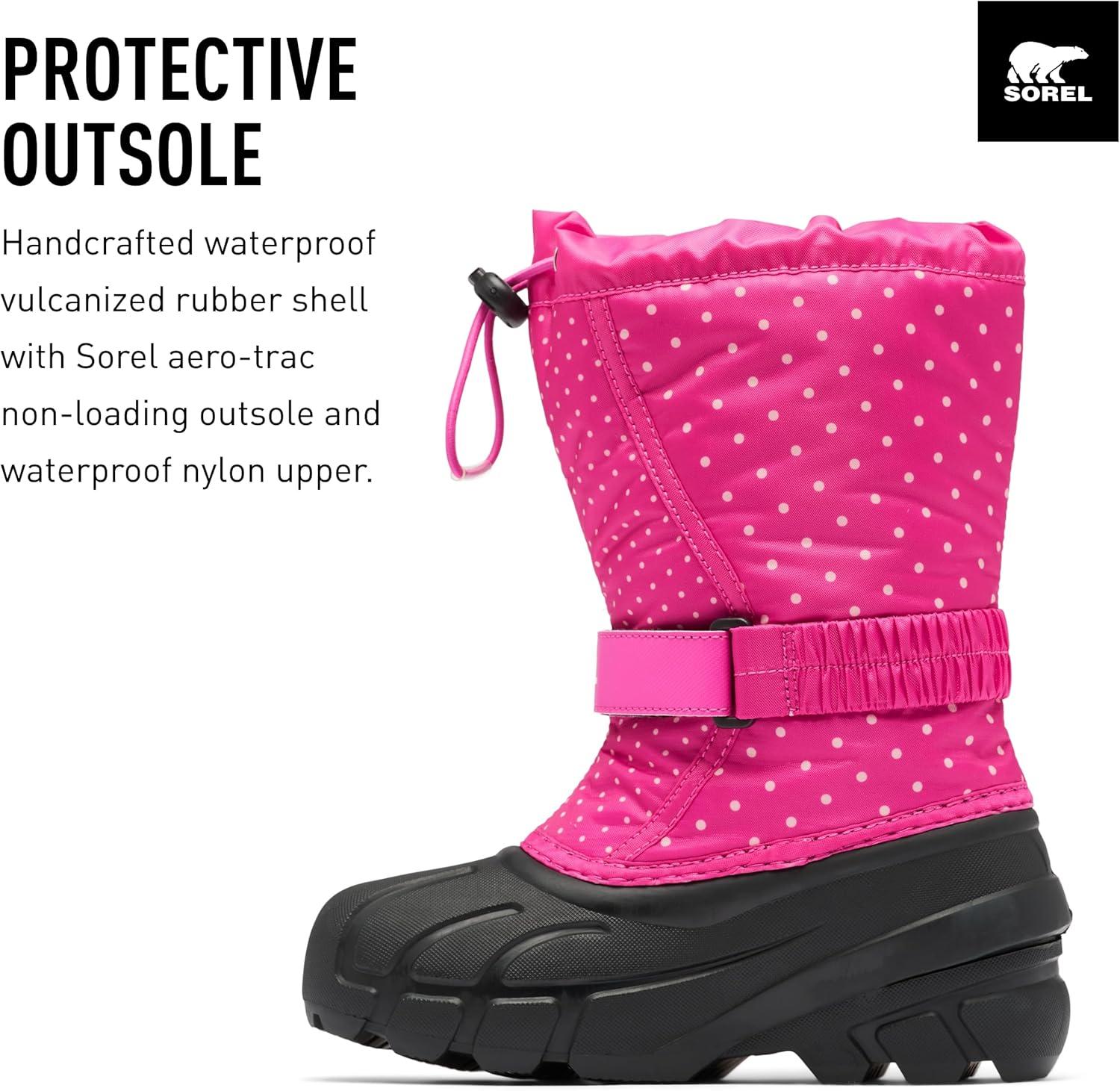 imageSOREL Childrens Flurry BootFuchsia FizzBlack