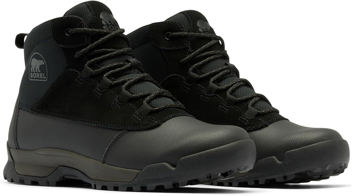 imageSOREL Mens Buxton Lite Lace Plus Waterproof Boot Black Black 105