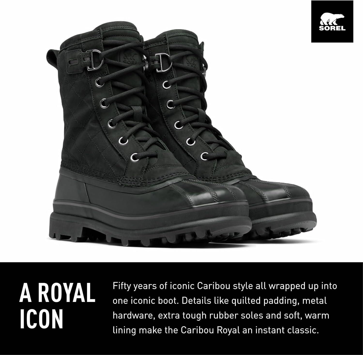 imageSOREL Mens Caribou Royal Waterproof BootBlackBlack