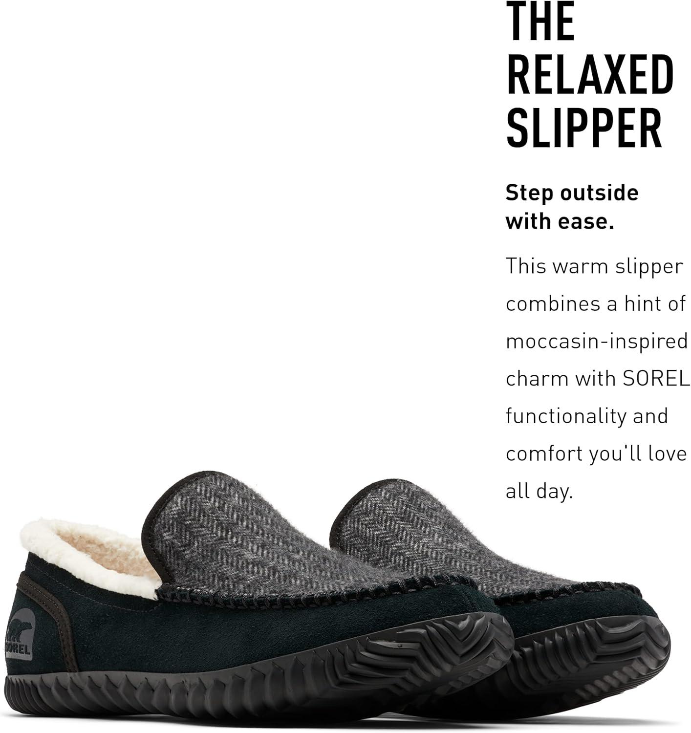 imageSOREL Mens Dude Moc SlipperGrill Black