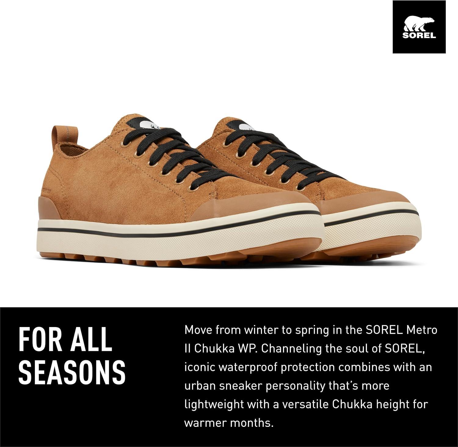 imageSOREL Mens Metro ll Low Waterproof SneakerElk chalk