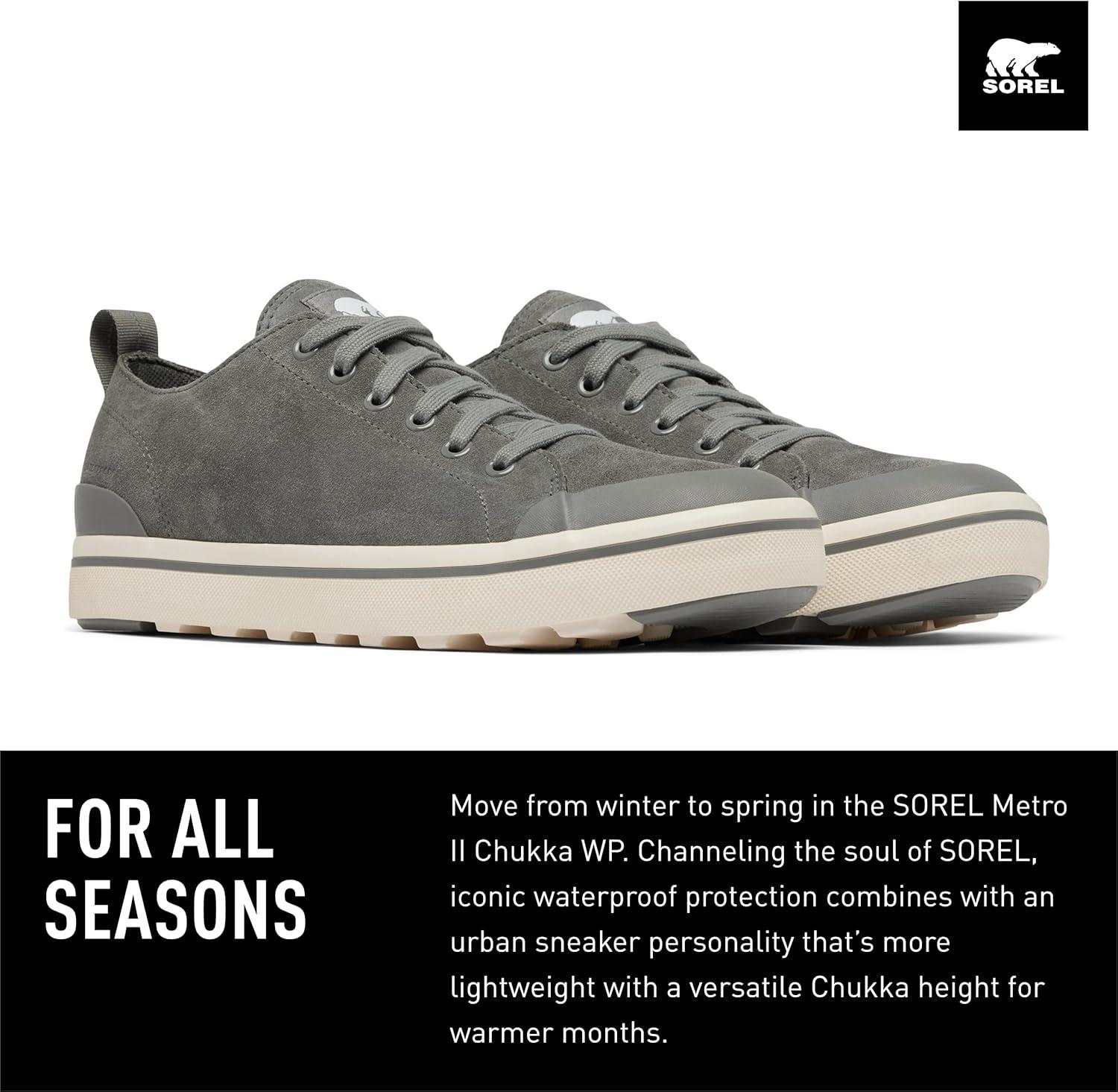 imageSOREL Mens Metro ll Low Waterproof SneakerQuarry Chalk