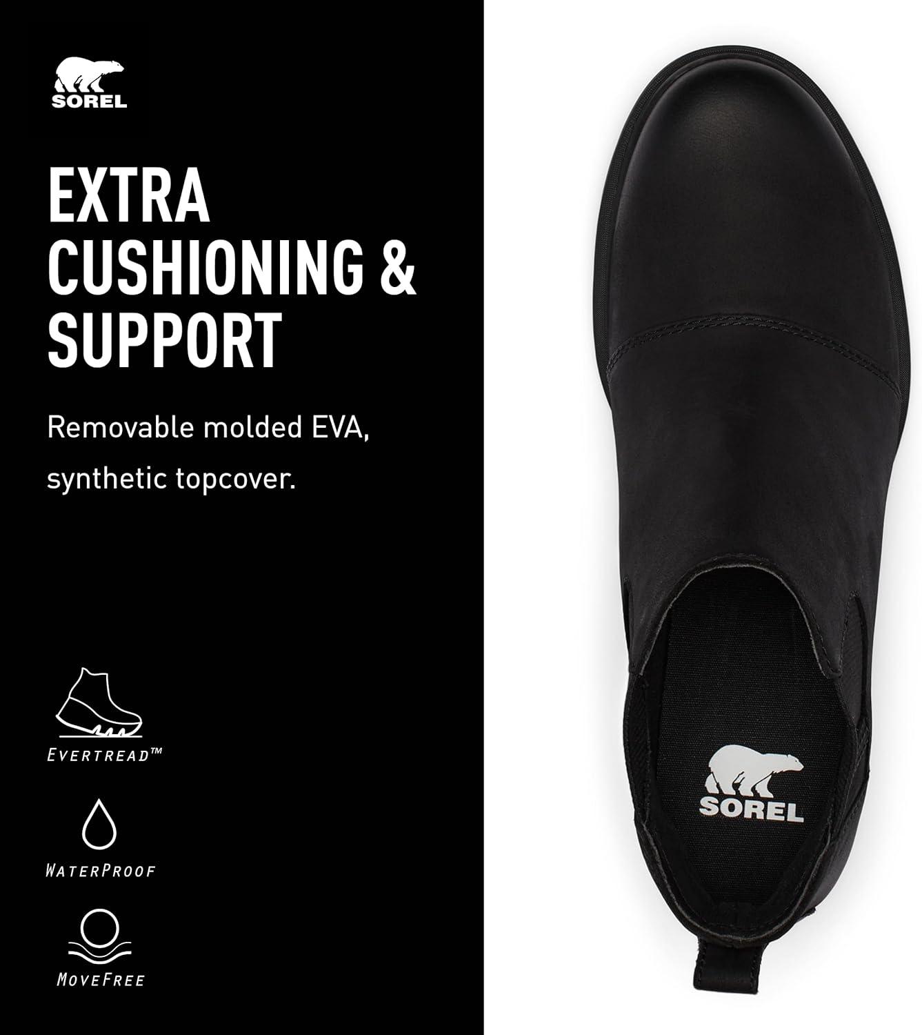 imageSOREL Womens Emelie lll Chelsea Waterproof BootBlack Black