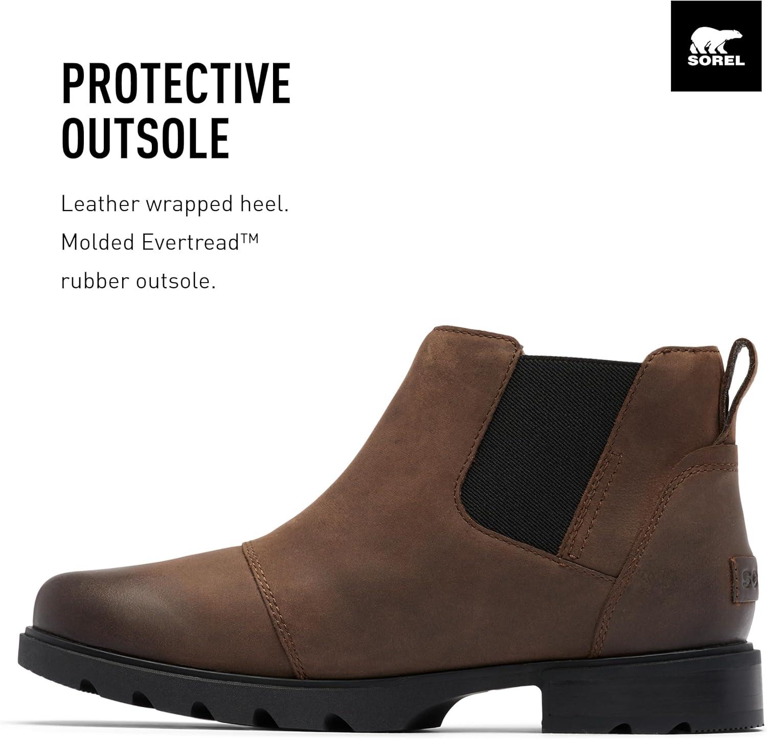 imageSOREL Womens Emelie lll Chelsea Waterproof BootTobacco Black