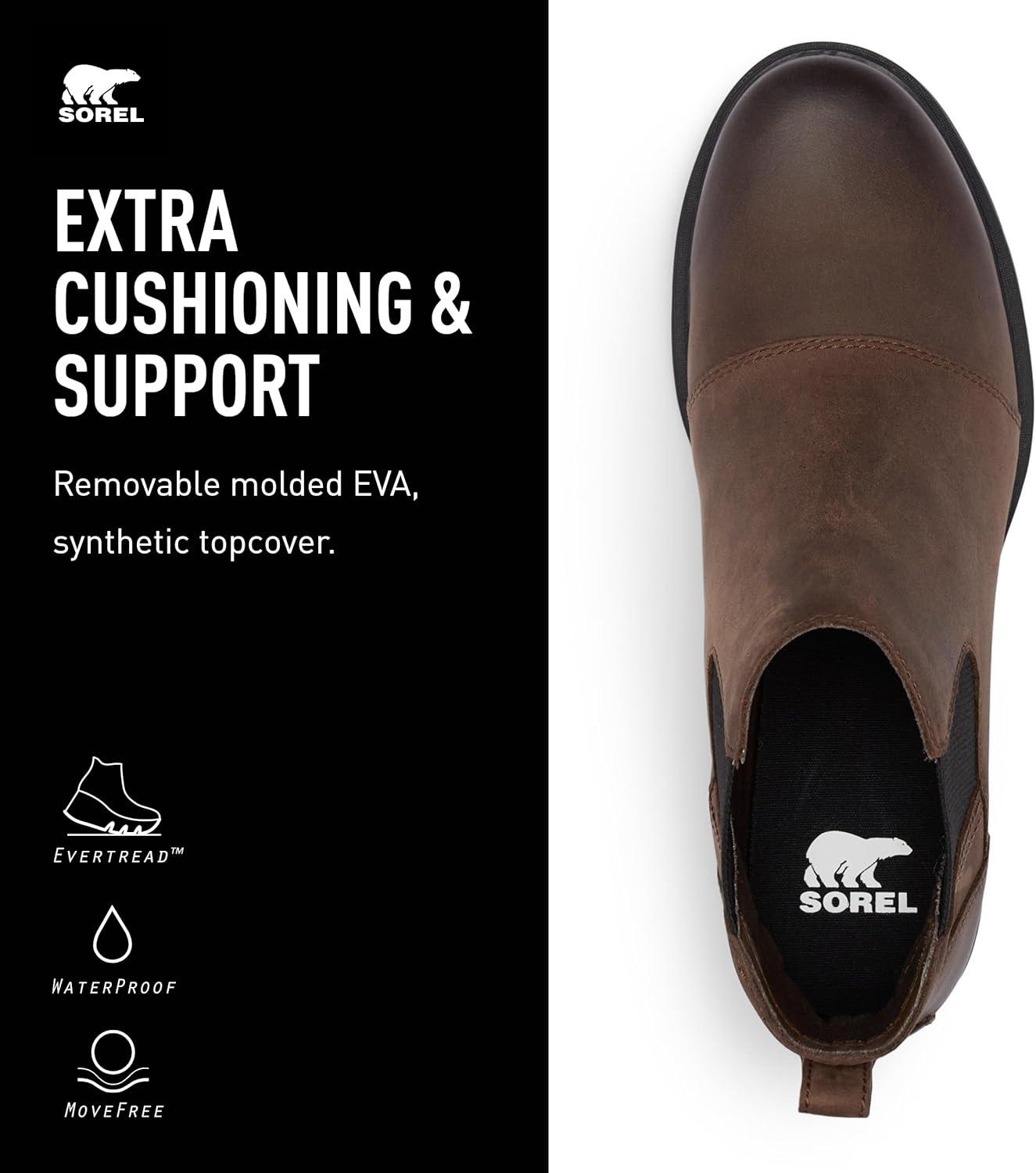 imageSOREL Womens Emelie lll Chelsea Waterproof BootTobacco Black