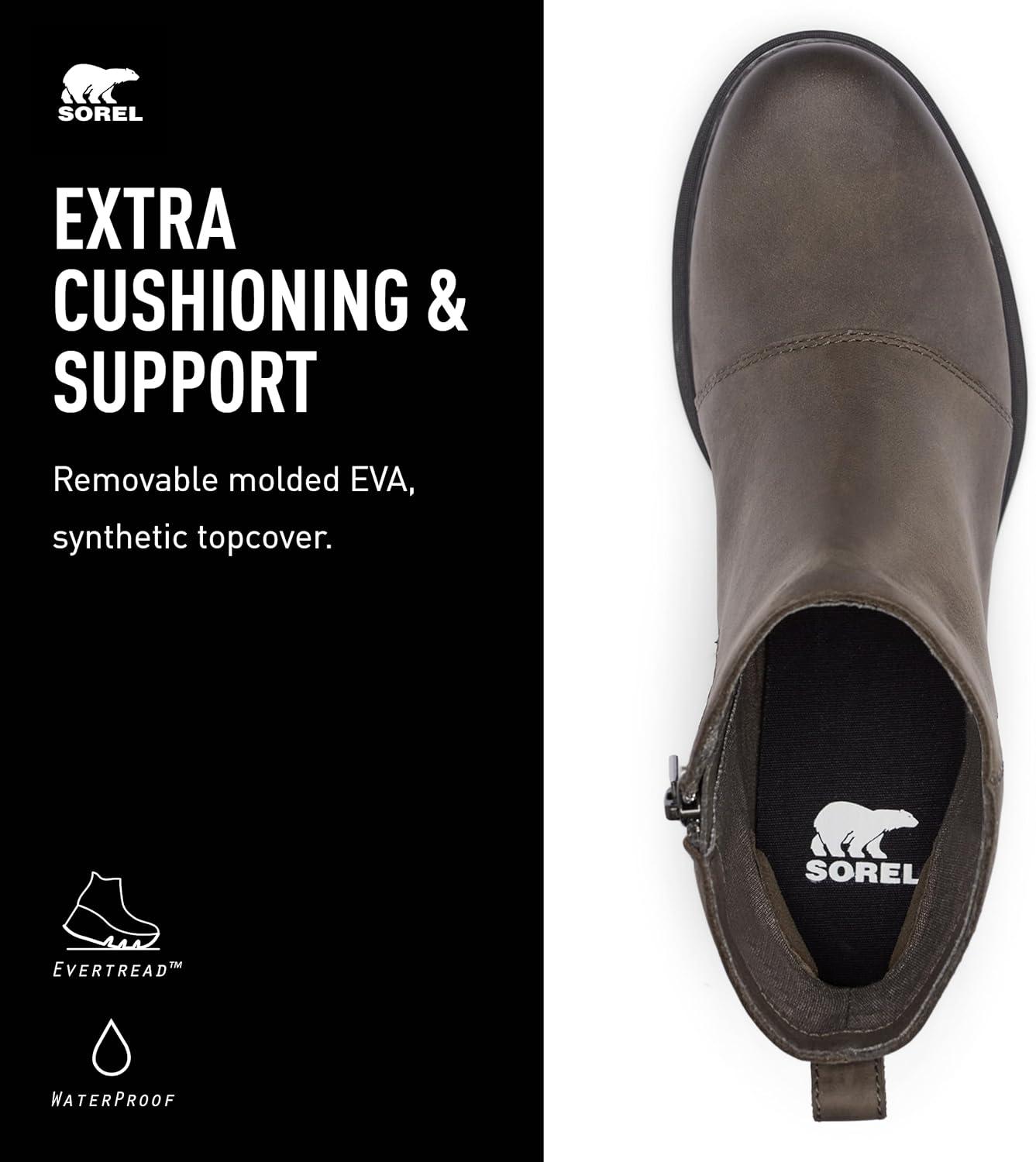 imageSOREL Womens Emelie lll Zip Waterproof BootMajor Black