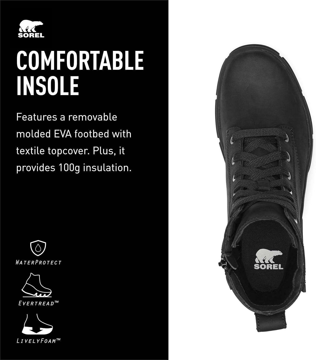 imageSOREL Womens Explorer STRT Lace BootBlackBlack