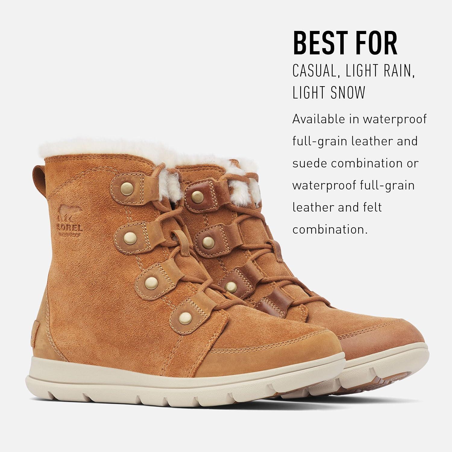 imageSOREL Womens Explorer lll Joan Waterproof BootCamel Brown Ancient Fossil