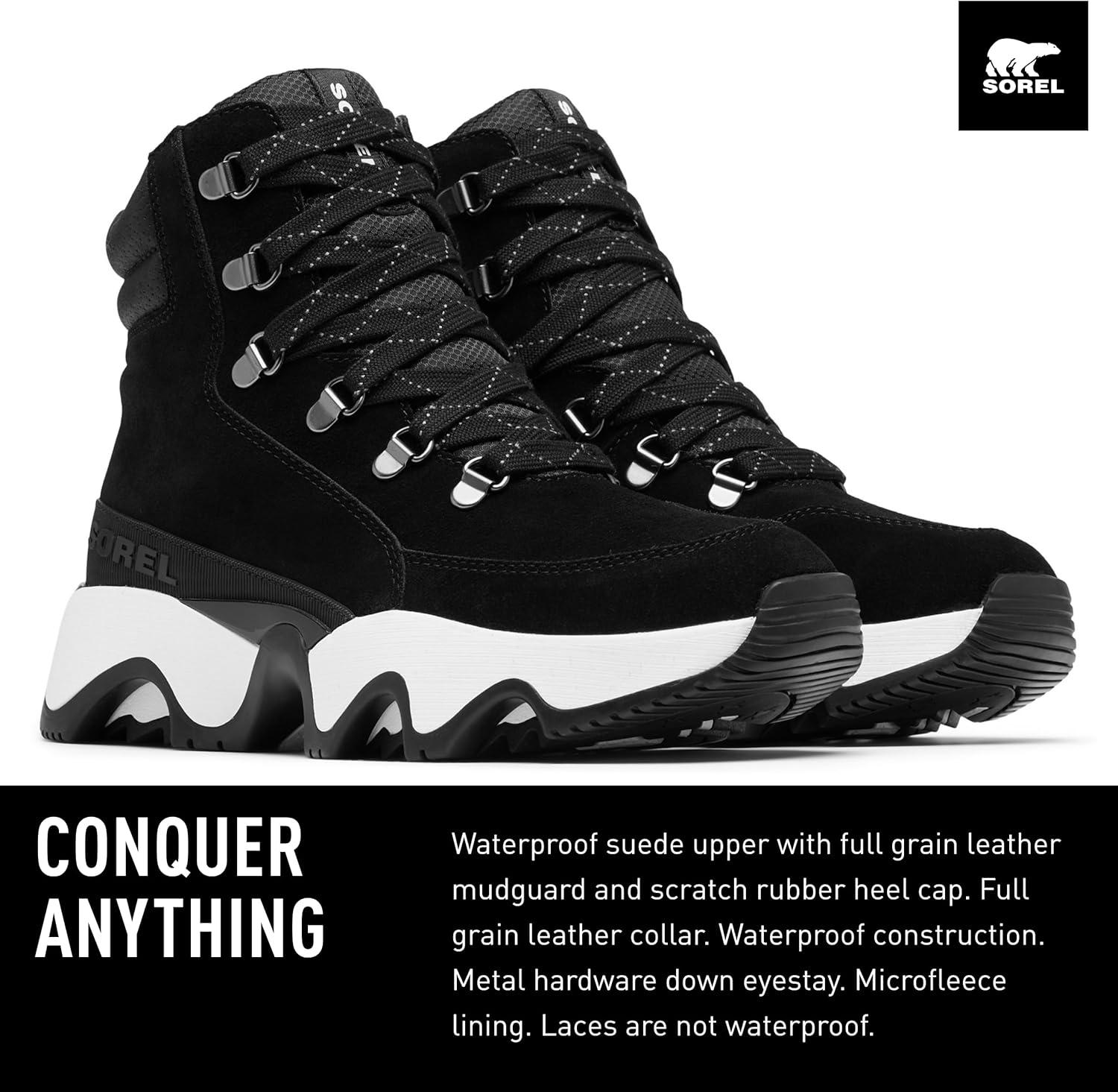 imageSOREL Womens Kinetic Impact Conquest Plus Waterproof BootBlack Sea Salt