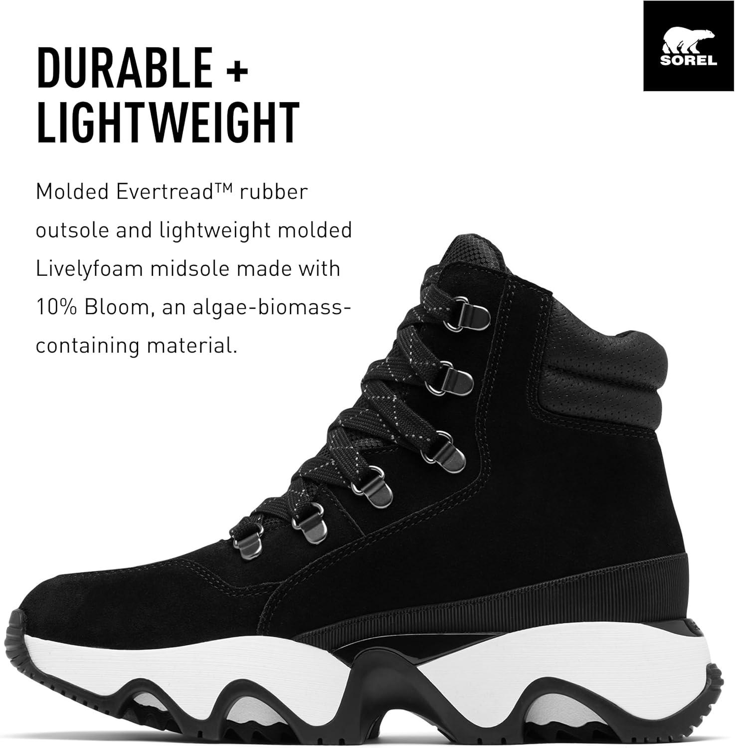 imageSOREL Womens Kinetic Impact Conquest Plus Waterproof BootBlack Sea Salt