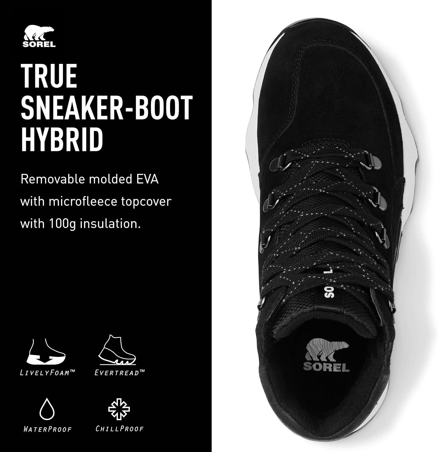 imageSOREL Womens Kinetic Impact Conquest Plus Waterproof BootBlack Sea Salt