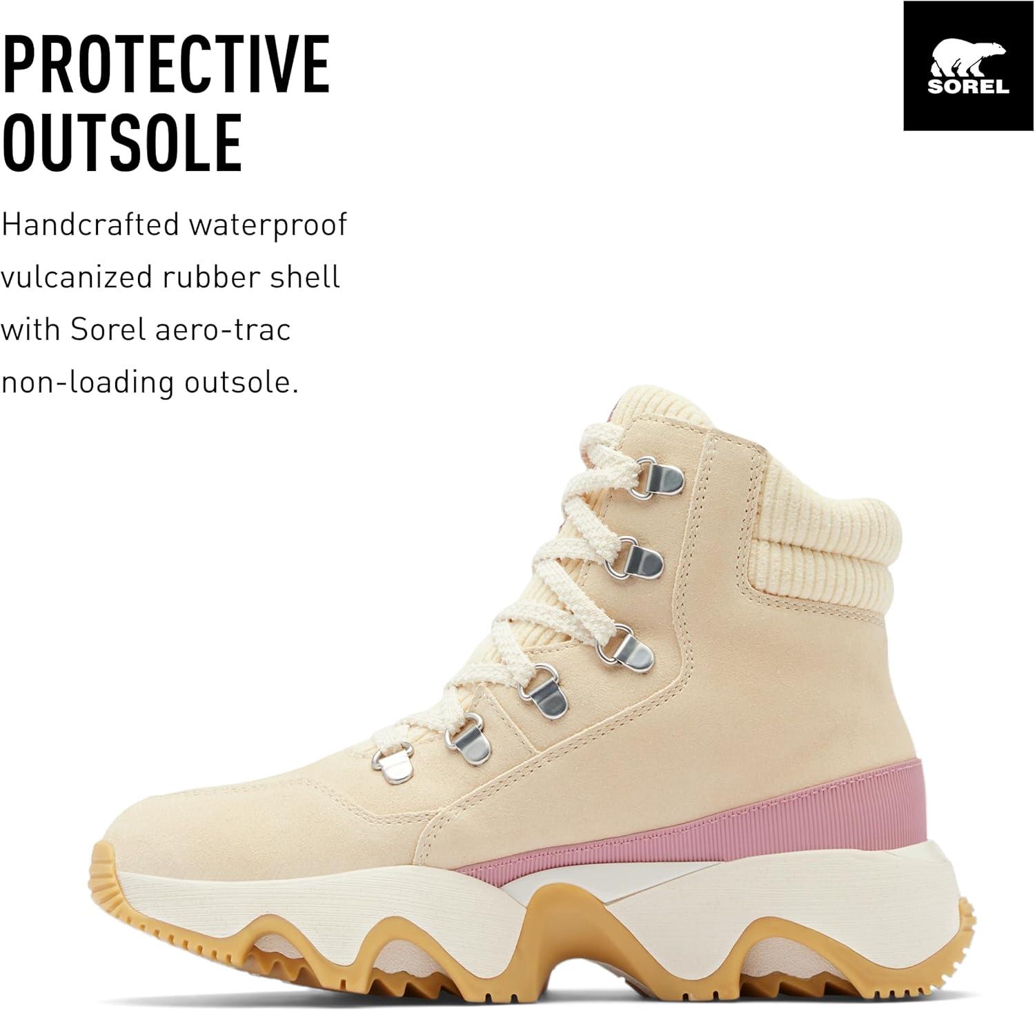 imageSOREL Womens Kinetic Impact Conquest Plus Waterproof BootHoney WhiteDazed Mauve