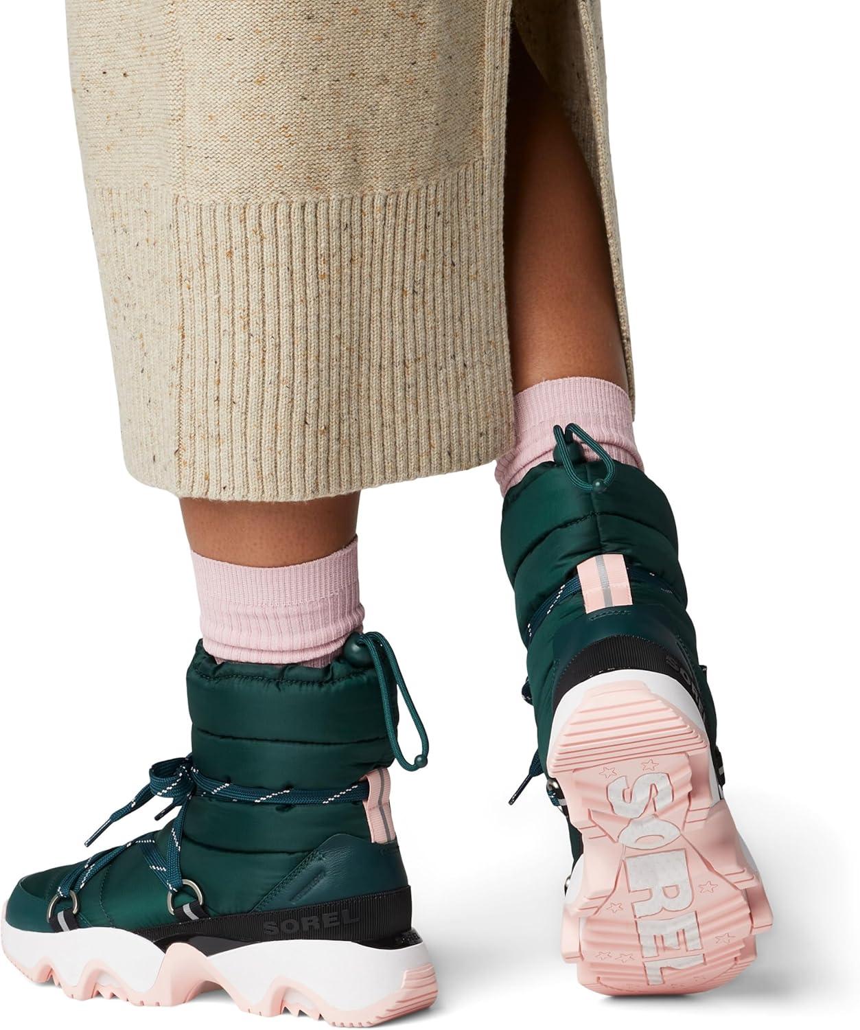 imageSOREL Womens Kinetic Impact NXT Waterproof Mid BootMidnight Teal Vintage Pink