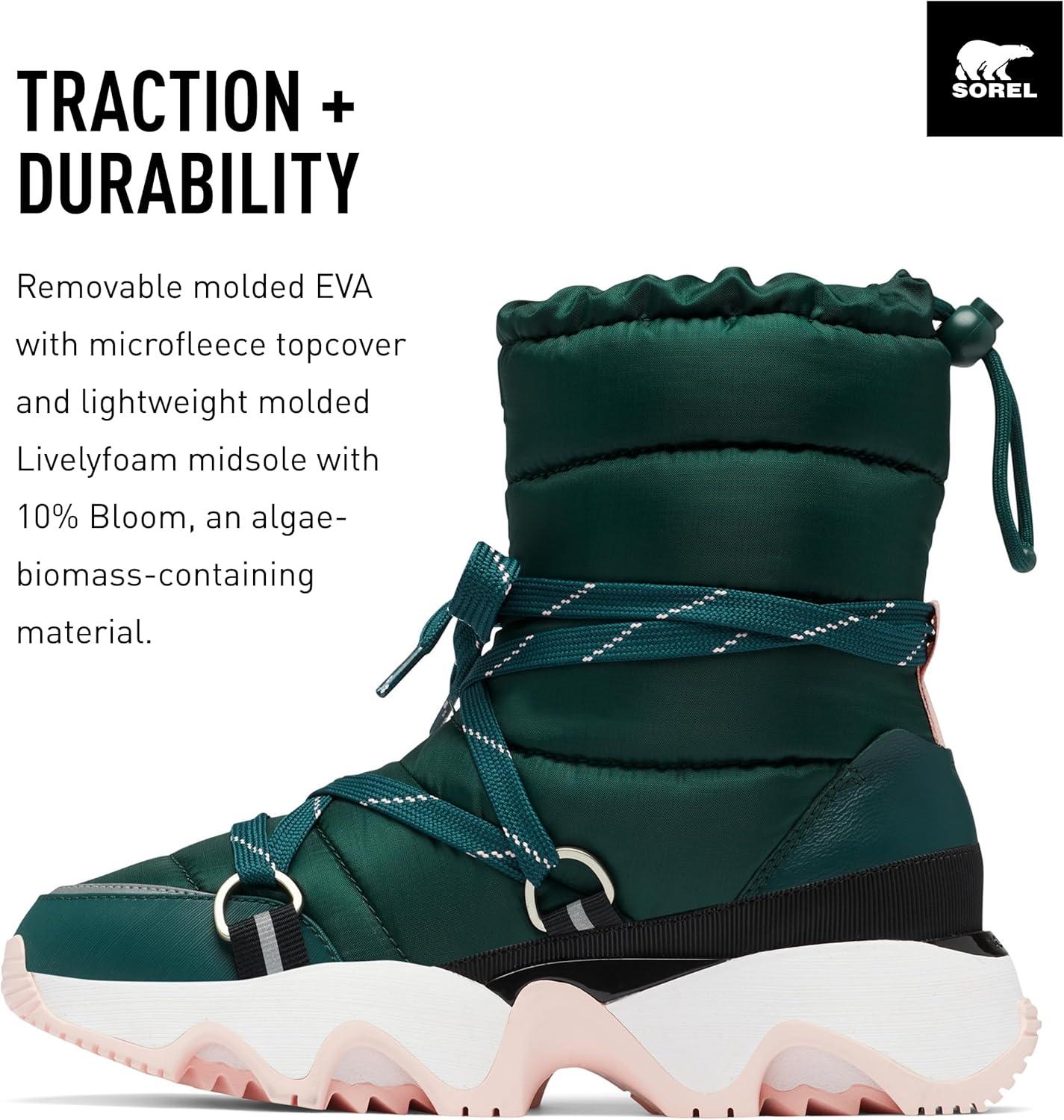 imageSOREL Womens Kinetic Impact NXT Waterproof Mid BootMidnight Teal Vintage Pink