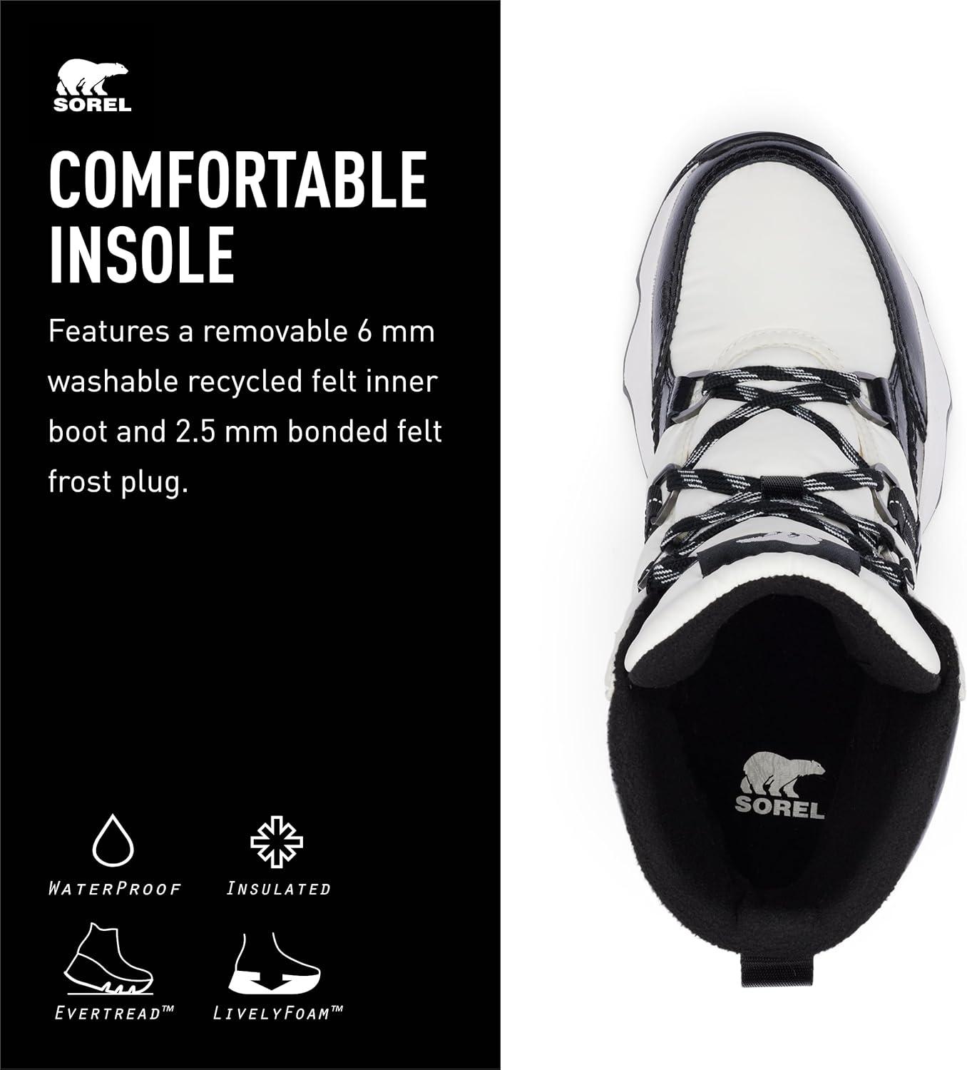 imageSOREL Womens Kinetic Impact Sport Waterproof BootSea SaltBlack