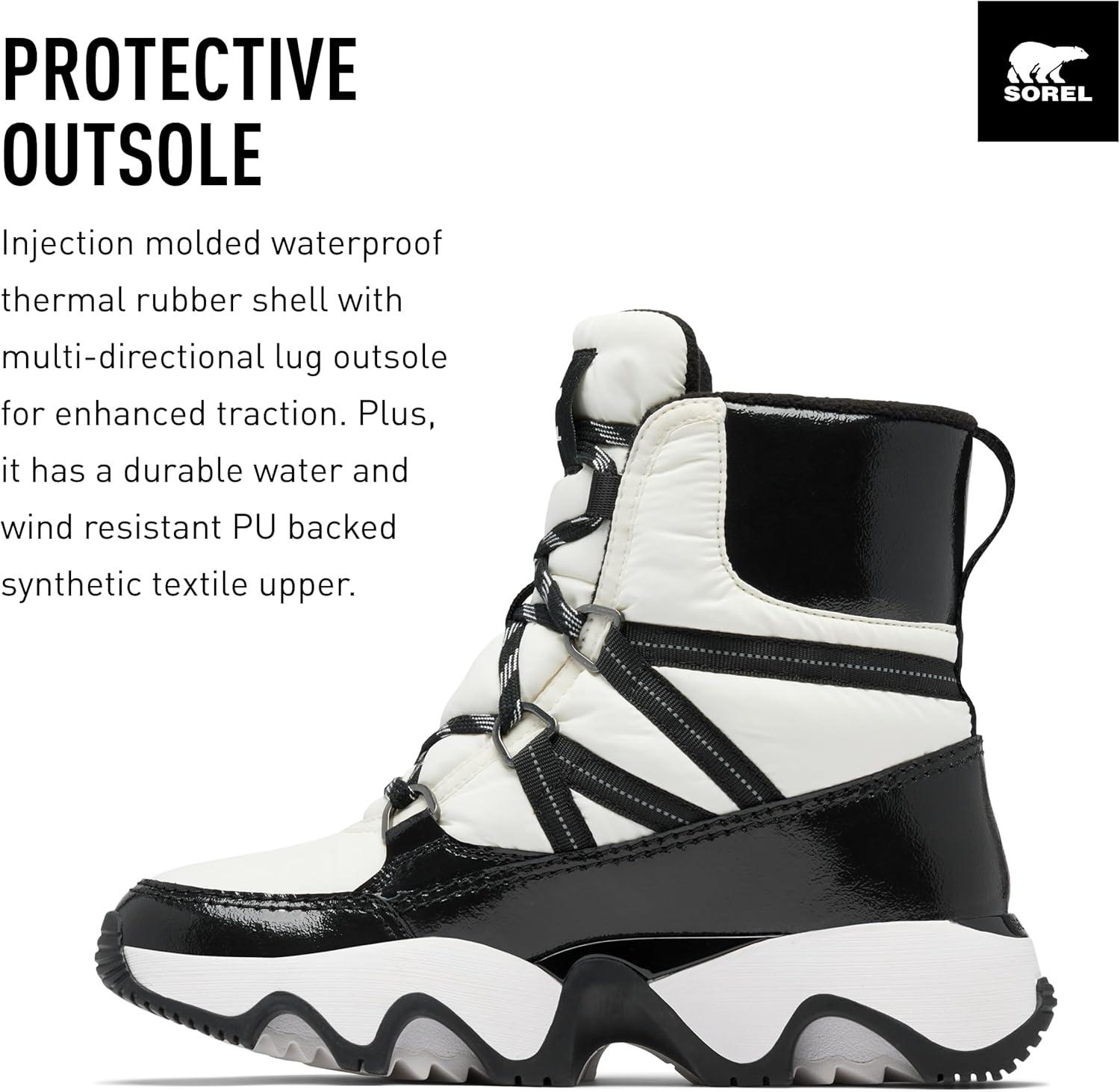 imageSOREL Womens Kinetic Impact Sport Waterproof BootSea SaltBlack