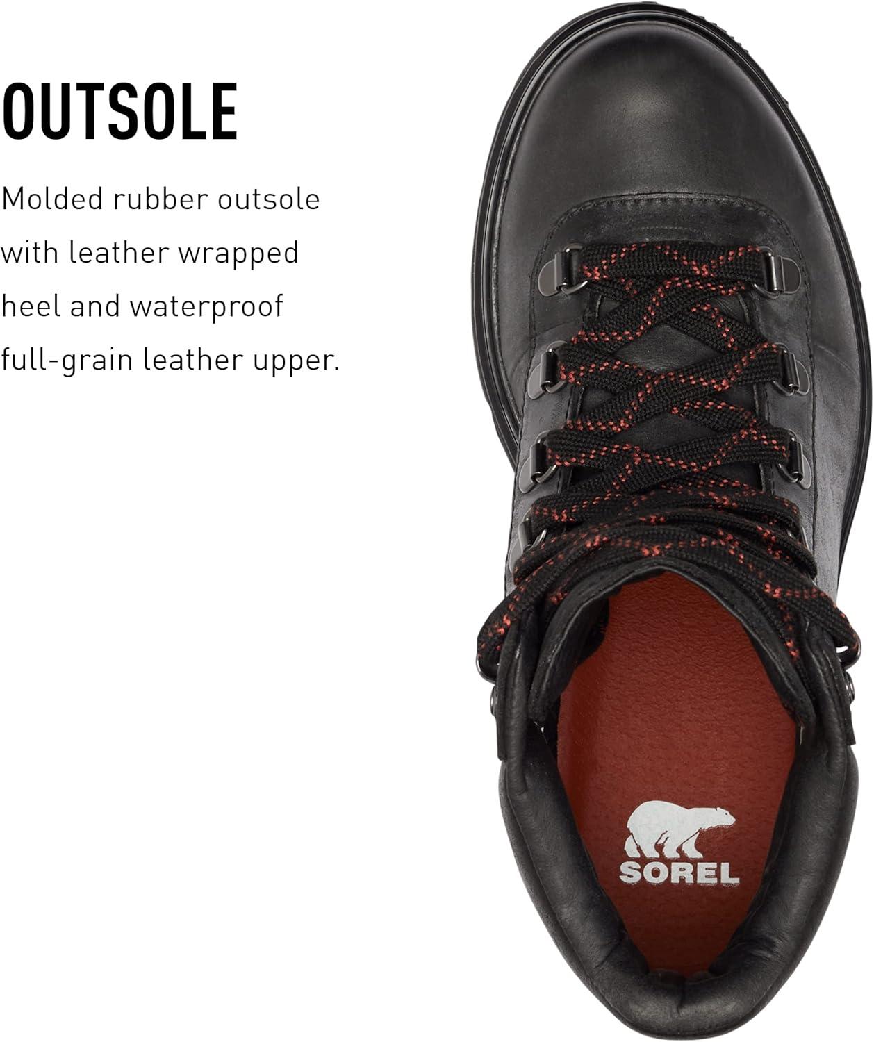 imageSOREL Womens Lennox Hiker Waterproof BootsBlack Warp Red