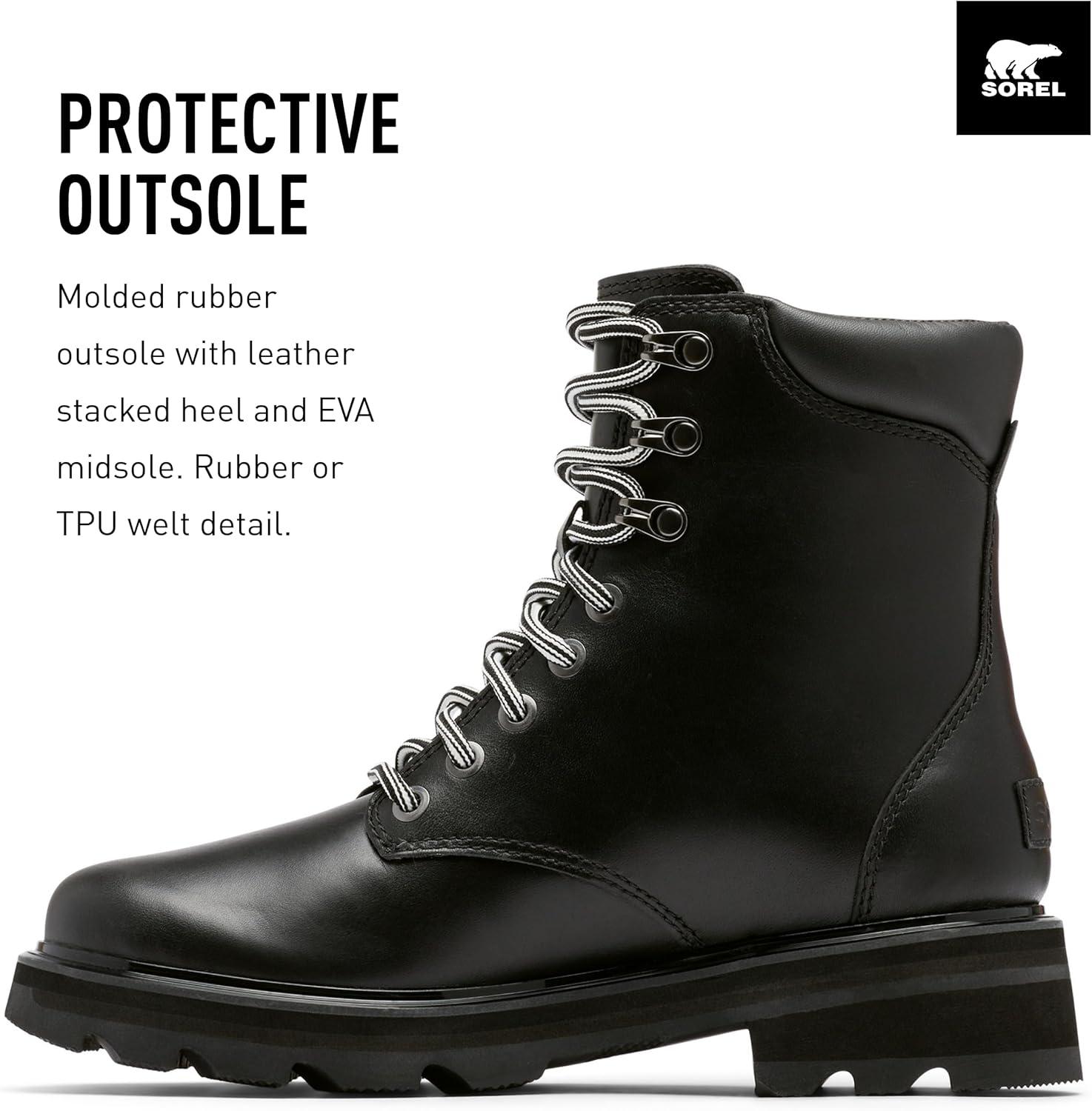 imageSOREL Womens Lennox Lace Waterproof BootsBlack Sea Salt