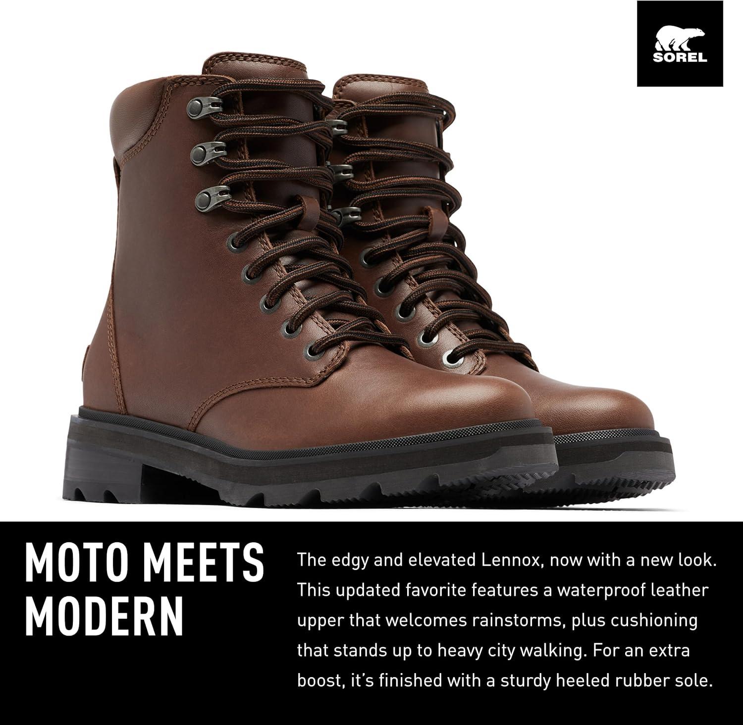 imageSOREL Womens Lennox Lace Waterproof BootsTobacco Black