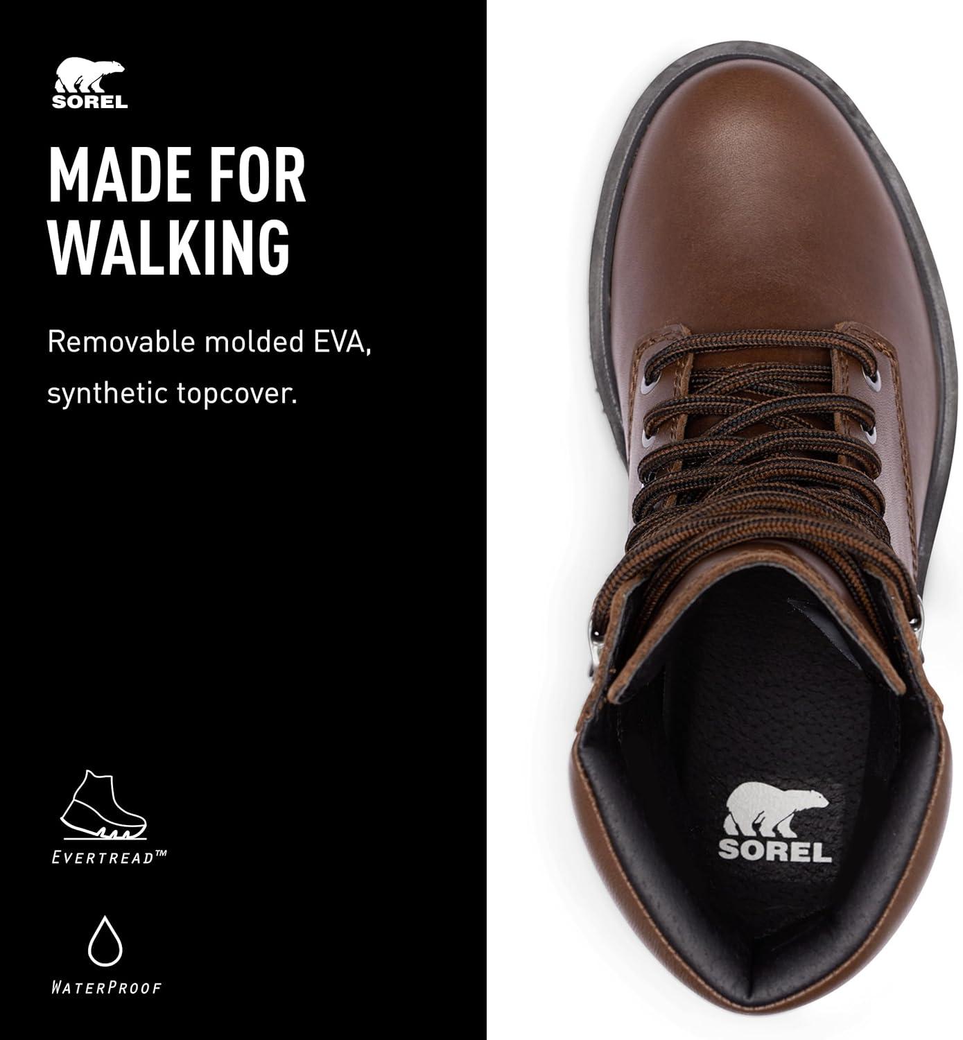 imageSOREL Womens Lennox Lace Waterproof BootsTobacco Black