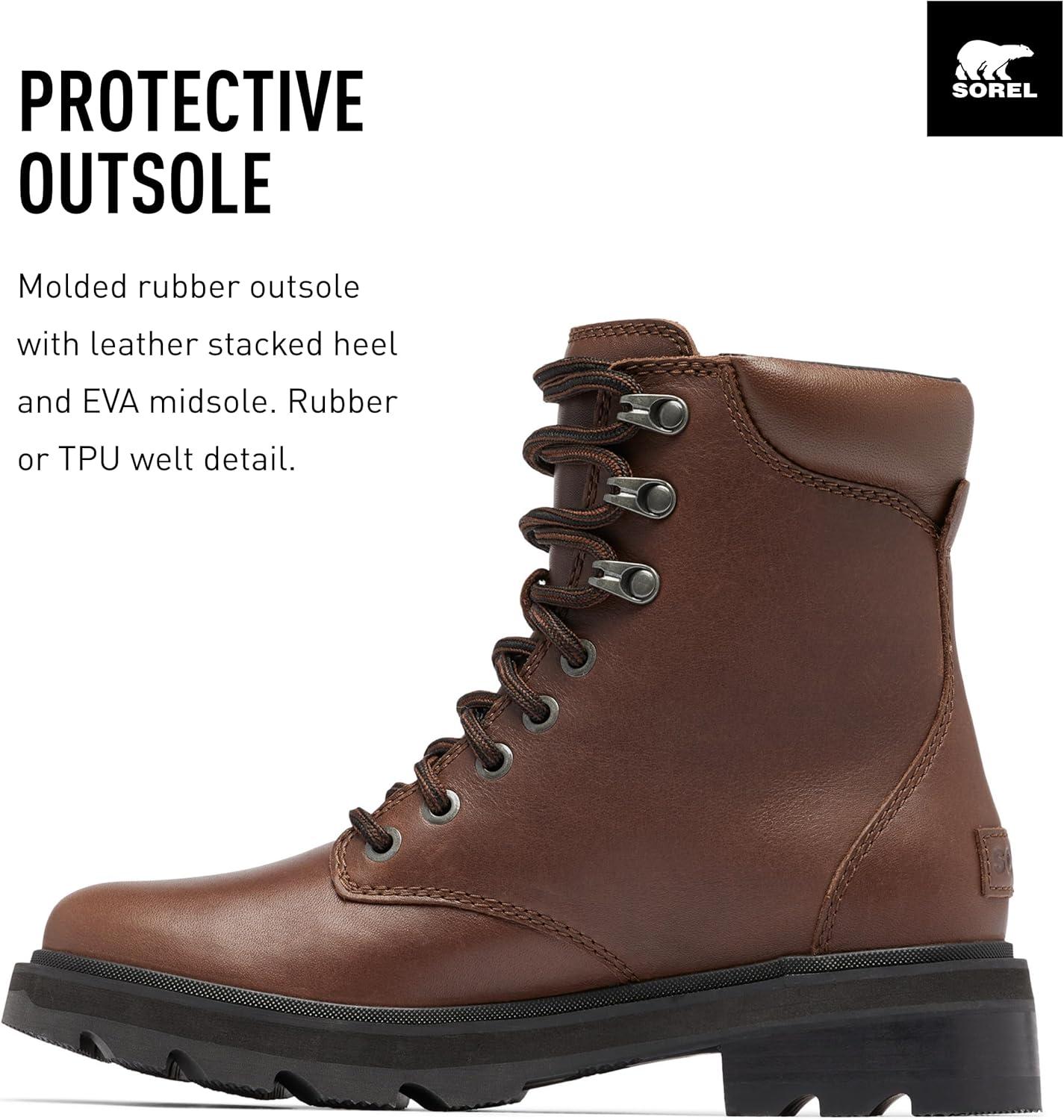 imageSOREL Womens Lennox Lace Waterproof BootsTobacco Black