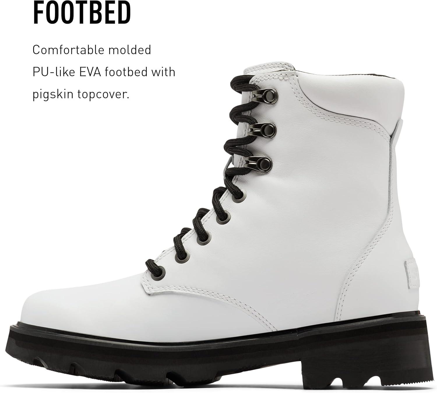 imageSOREL Womens Lennox Lace Waterproof BootsWhite Black