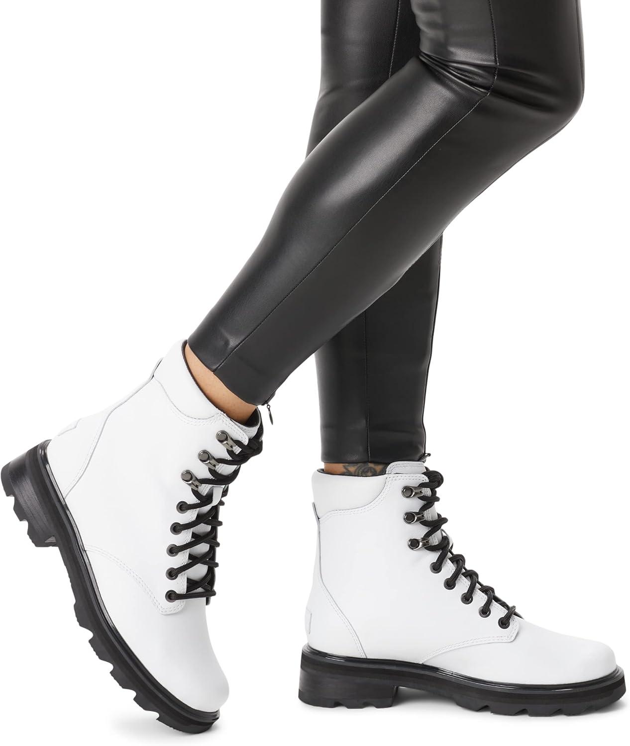 imageSOREL Womens Lennox Lace Waterproof BootsWhite Black