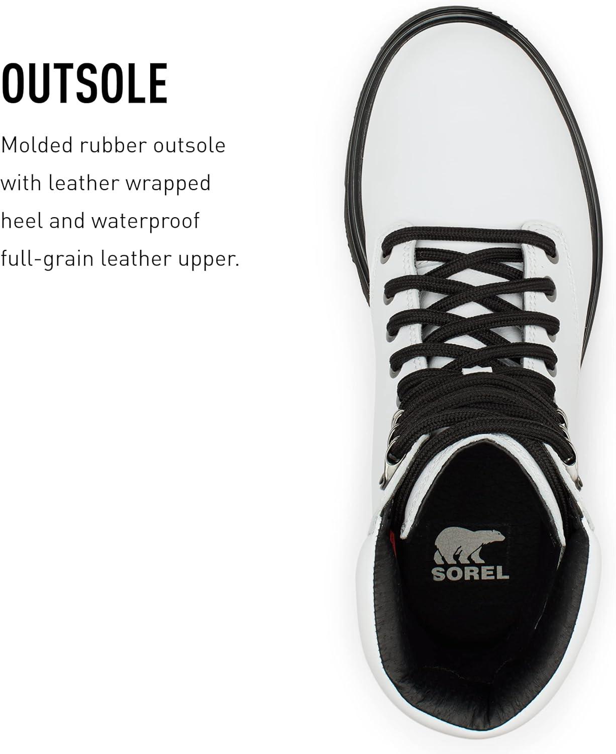 imageSOREL Womens Lennox Lace Waterproof BootsWhite Black