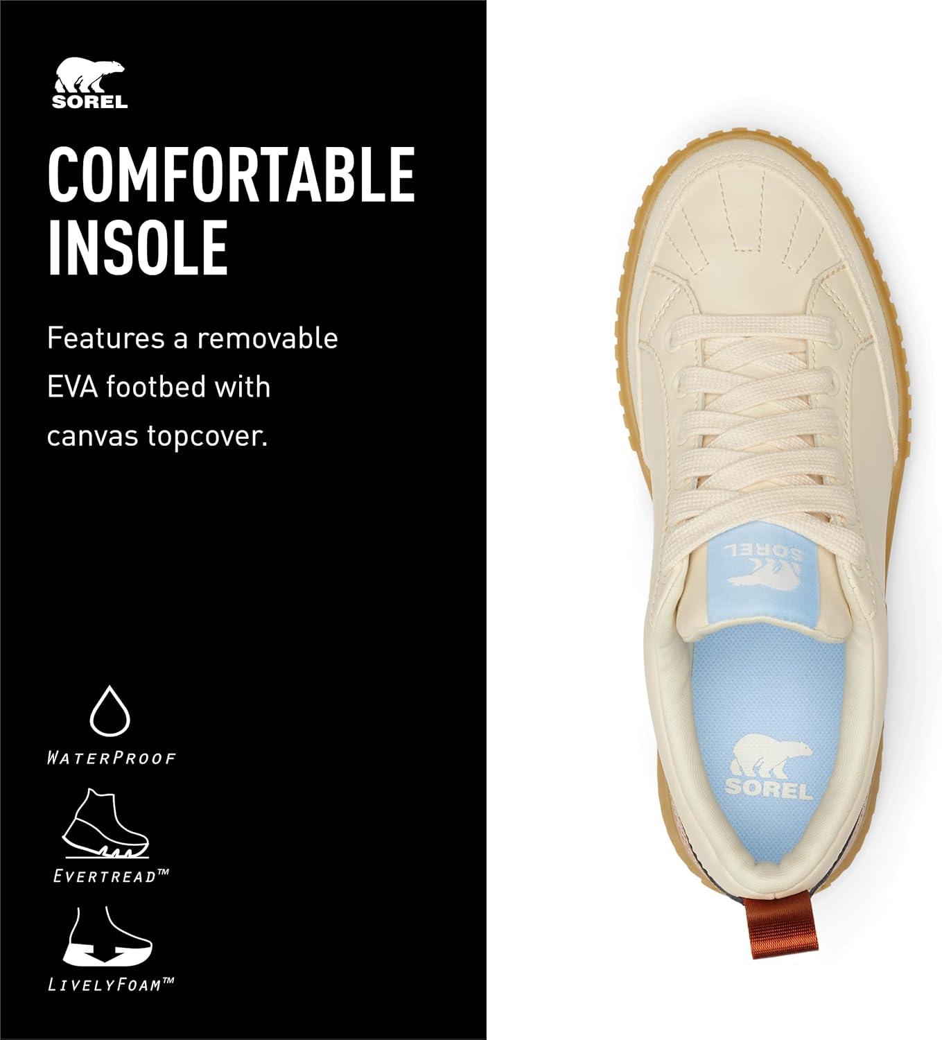 imageSOREL Womens ONA AVE Low SneakerHoney WhiteSanguine