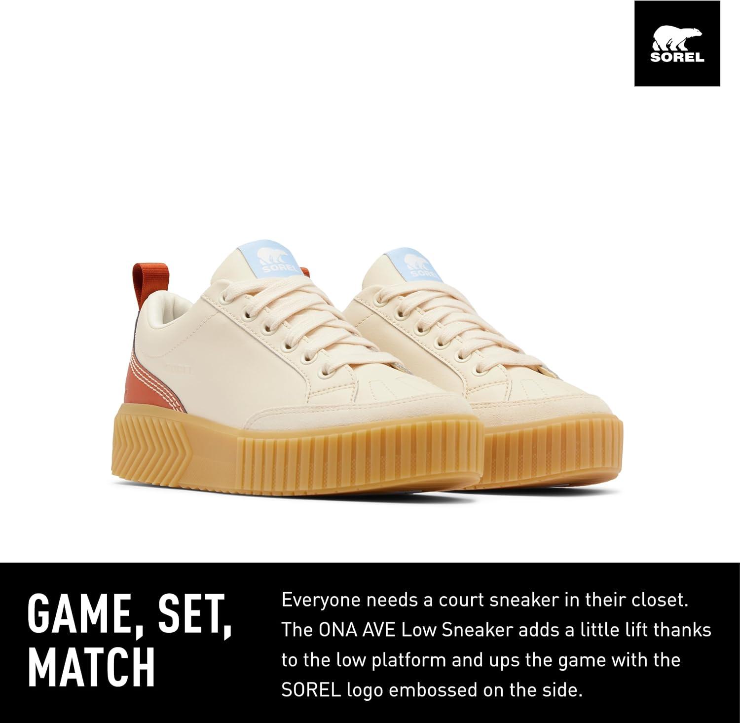 imageSOREL Womens ONA AVE Low SneakerHoney WhiteSanguine