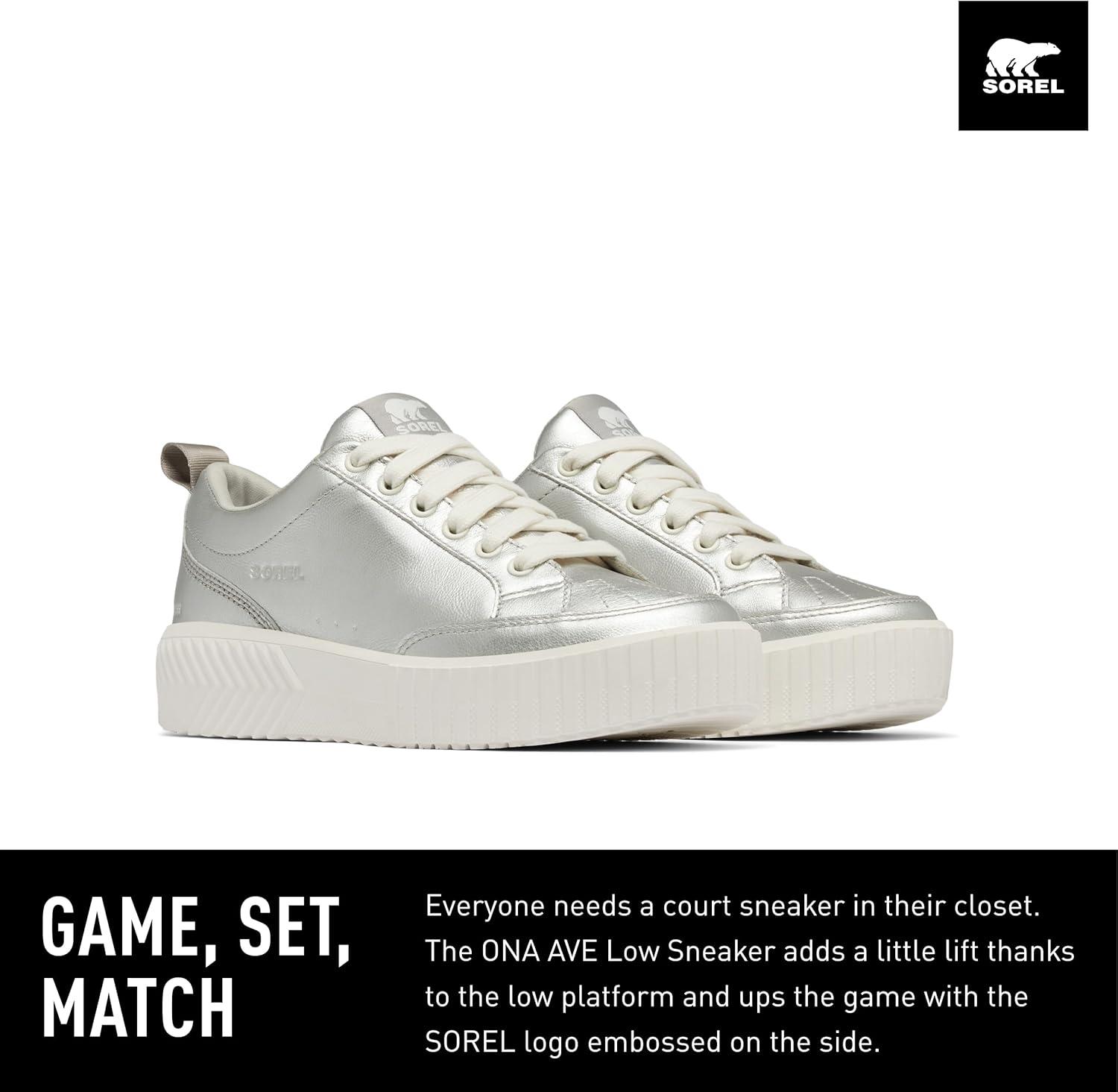 imageSOREL Womens ONA AVE Low SneakerPure SilverSea Salt