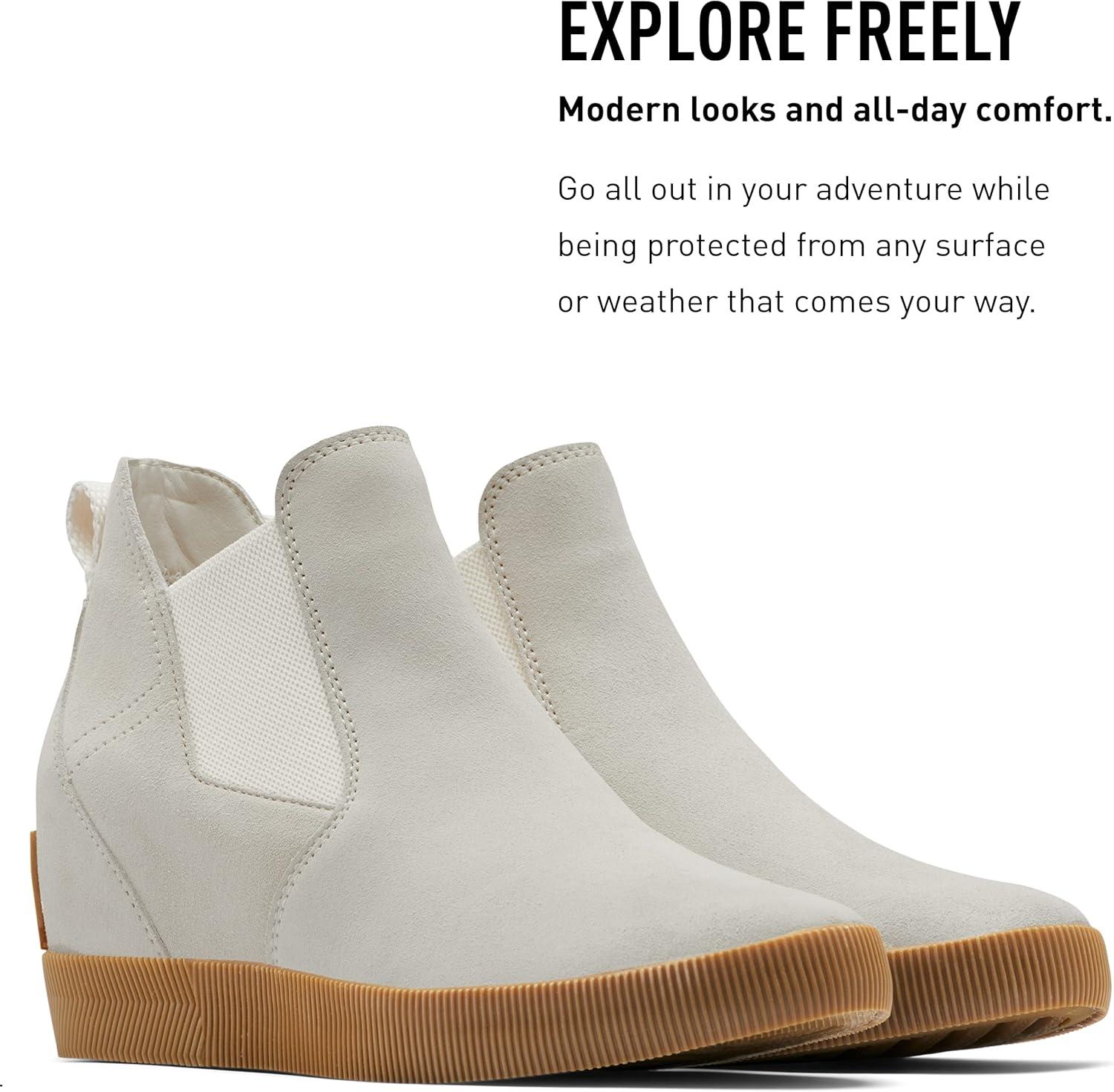 imageSOREL Womens Out N About SlipOn Wedge BootChalk White