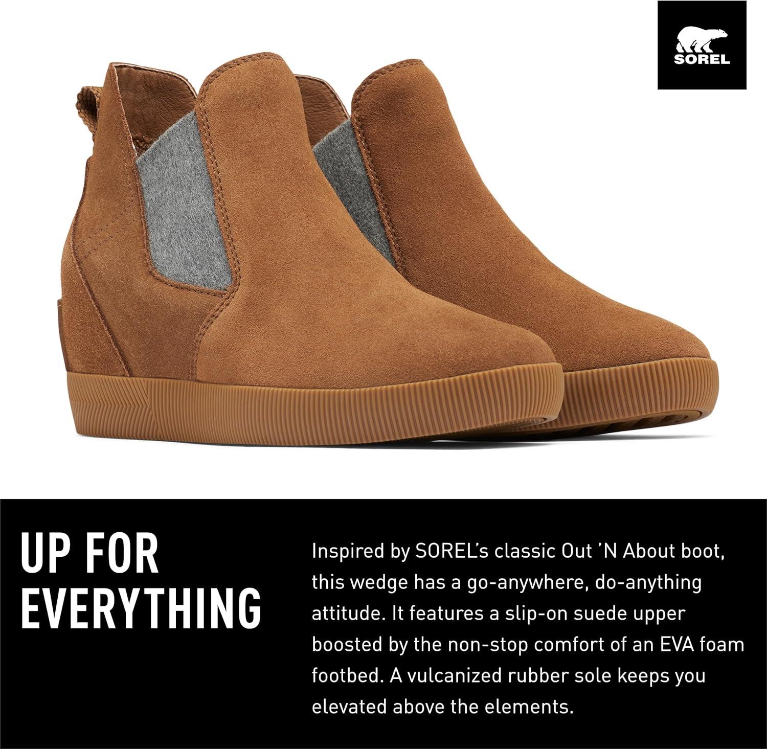 imageSOREL Womens Out N About SlipOn Wedge BootVelvet Tan Gum 2