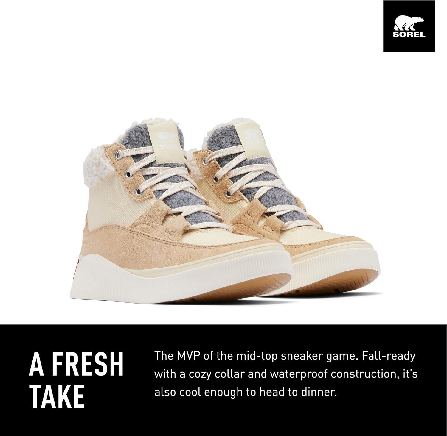 imageSOREL Womens Out N About lV Mid Waterproof SneakerHoney WhiteCeramic