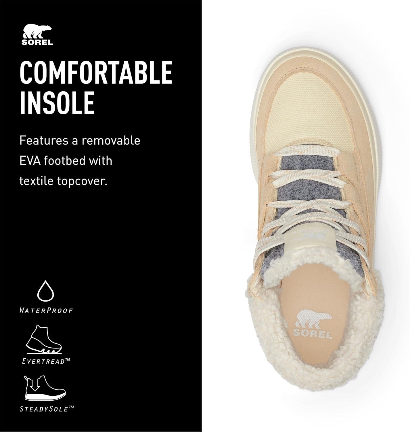 imageSOREL Womens Out N About lV Mid Waterproof SneakerHoney WhiteCeramic