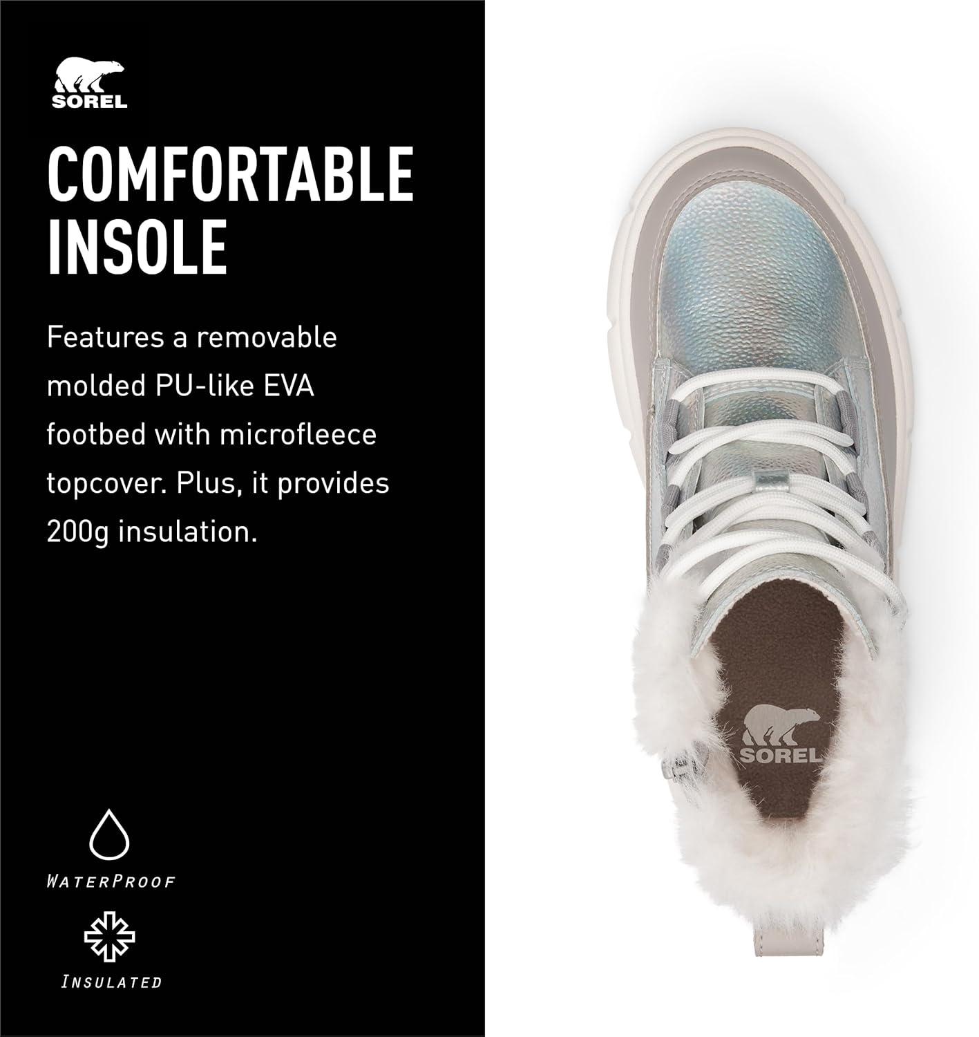 imageSorel Childrens Explorer lll Lace BootPure SilverChrome Grey