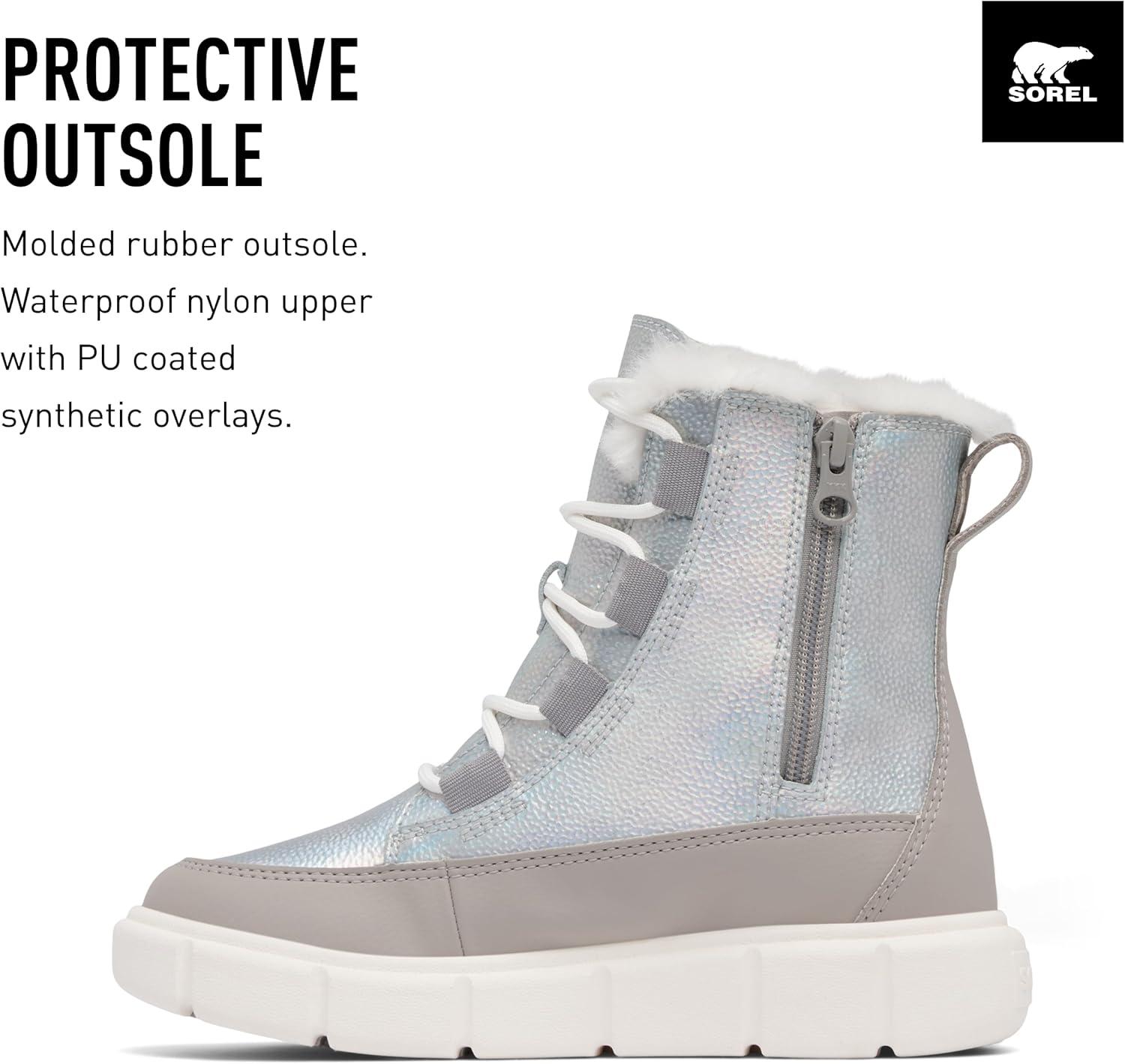 imageSorel Childrens Explorer lll Lace BootPure SilverChrome Grey