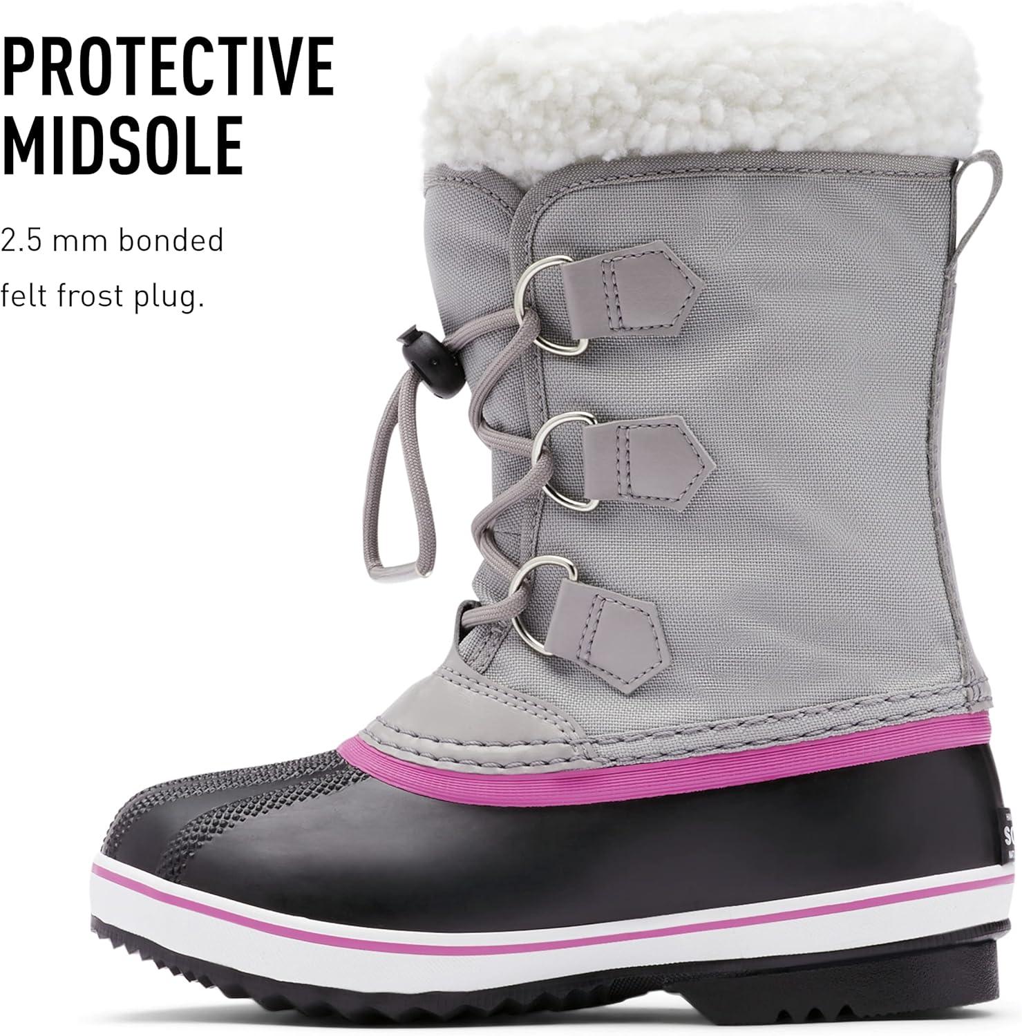 imageSorel Childrens Yoot Pac Nylon Waterproof BootChrome Grey Black