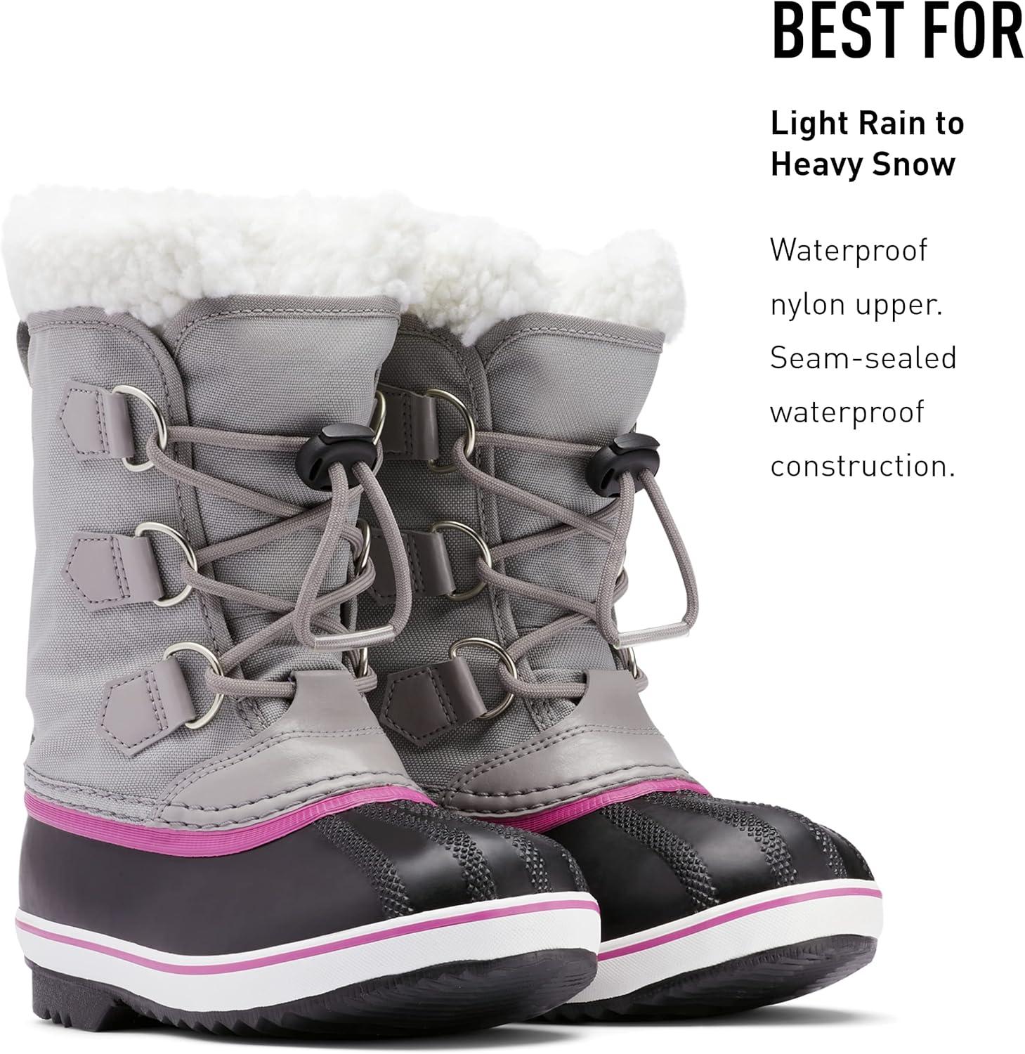 imageSorel Childrens Yoot Pac Nylon Waterproof BootChrome Grey Black